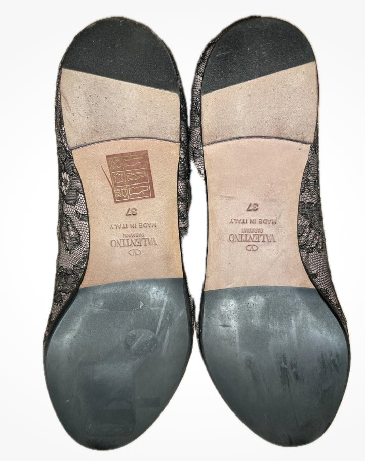 VALENTINO GARAVANI Caviar Crystal Lace Smoking Slippers, (Unworn, Pre-owned)