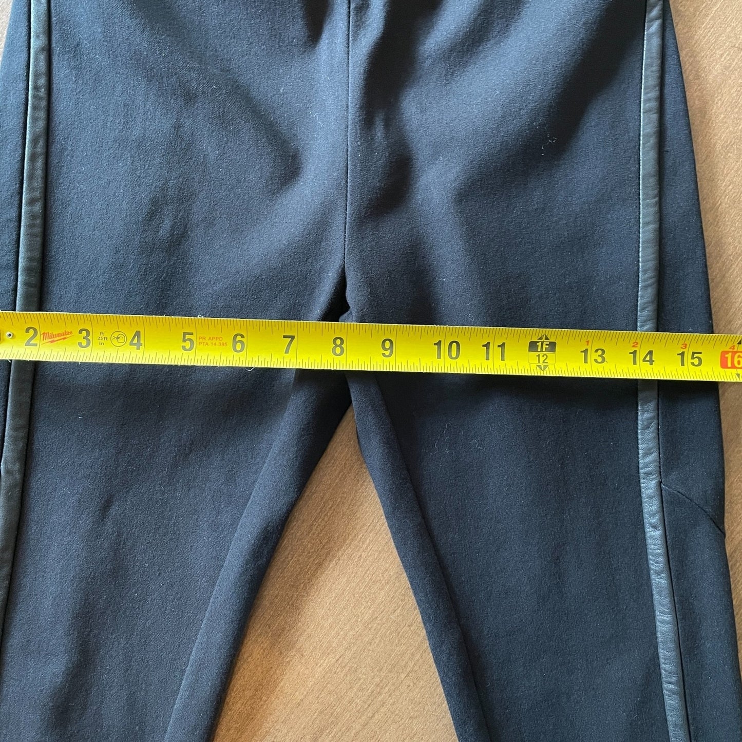 RAG & BONE NWOT Black Skinny Stretch Tuxedo Pants w/Leather Trim, Size 09