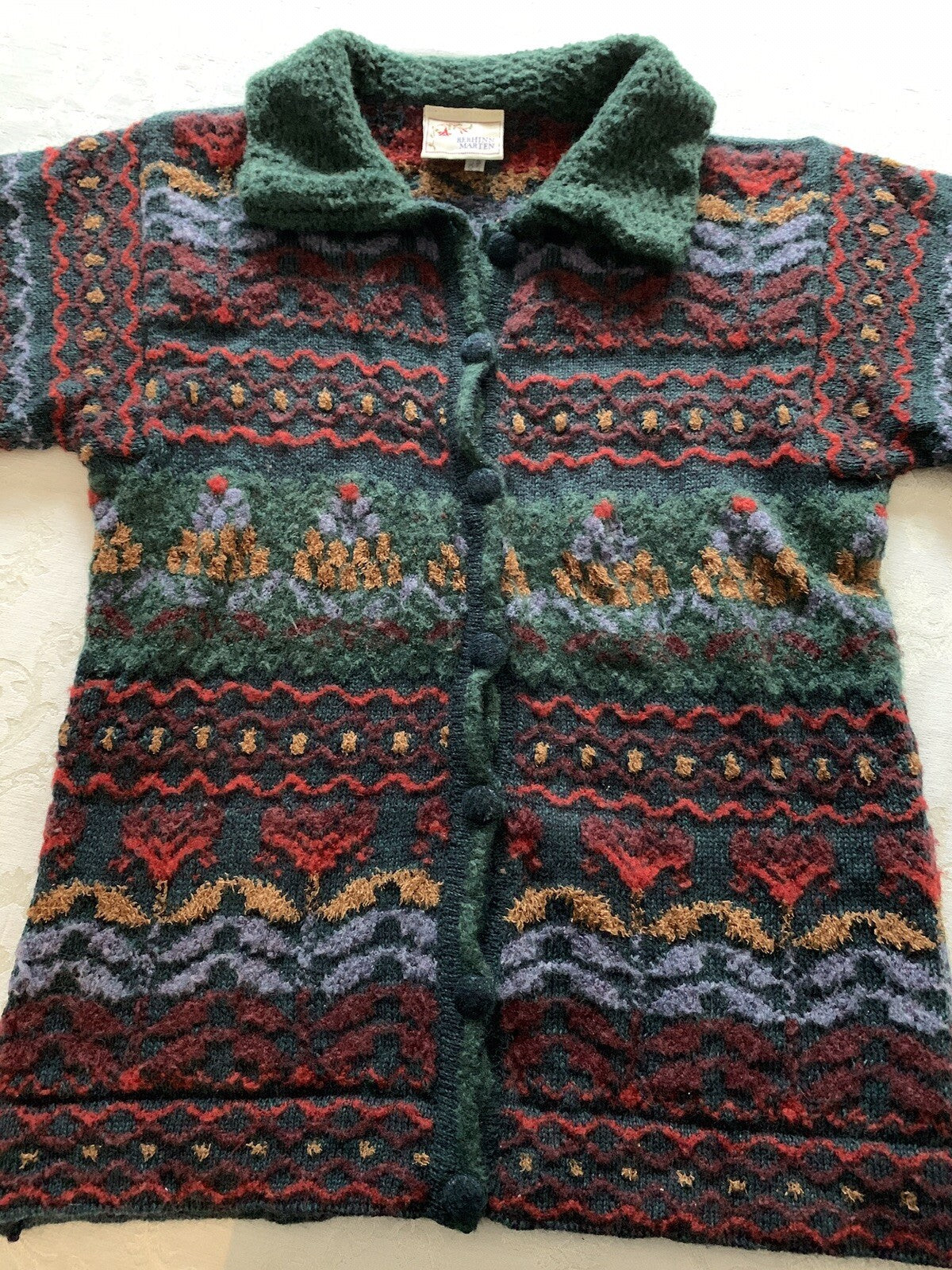 Bebhinn Marten Irish Wool Cardigan Sweater Button Up Womens Size P Small8