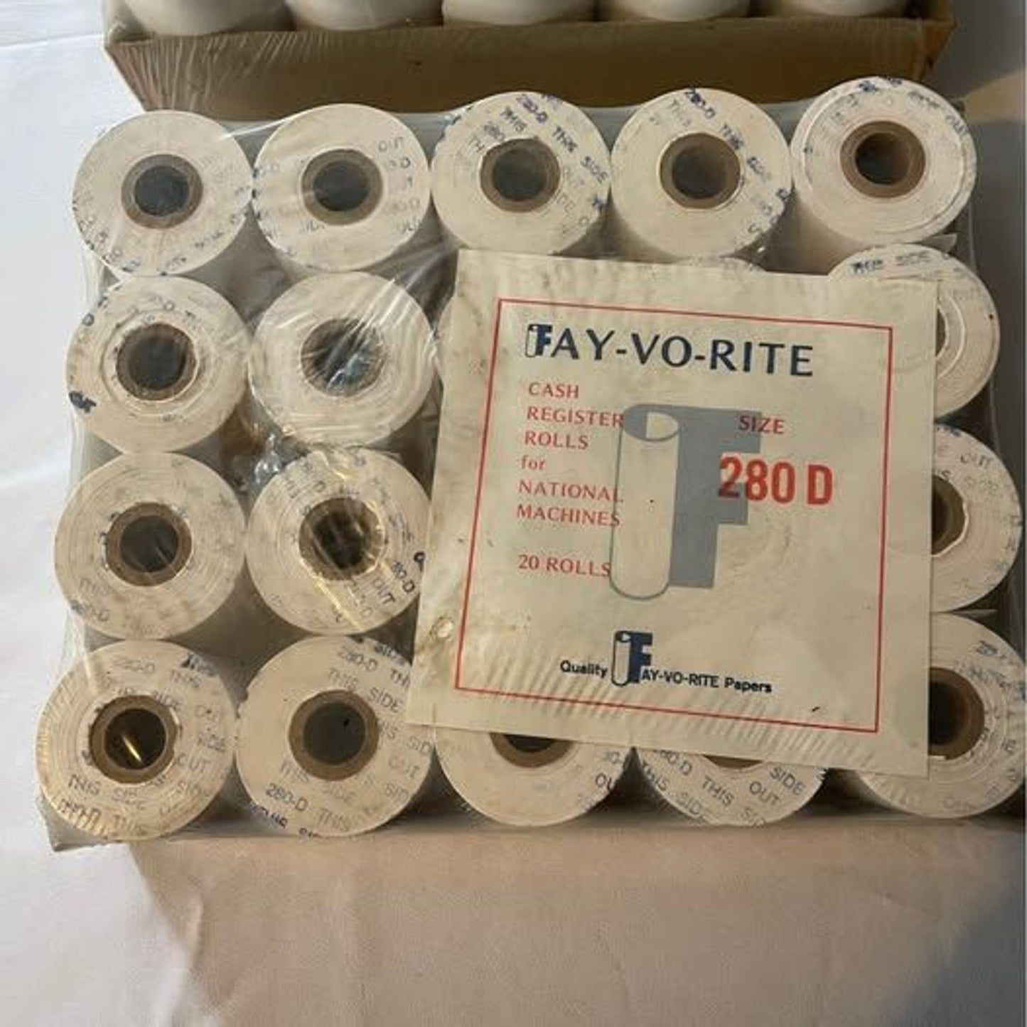 Fay-Vo-Rite" cash register paper rolls for National Machines, 20 rolls1