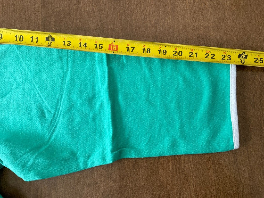 DENIM & CO New Jade Green % Cotton Hoodie w/White Trim and Pockets, Size 3X11