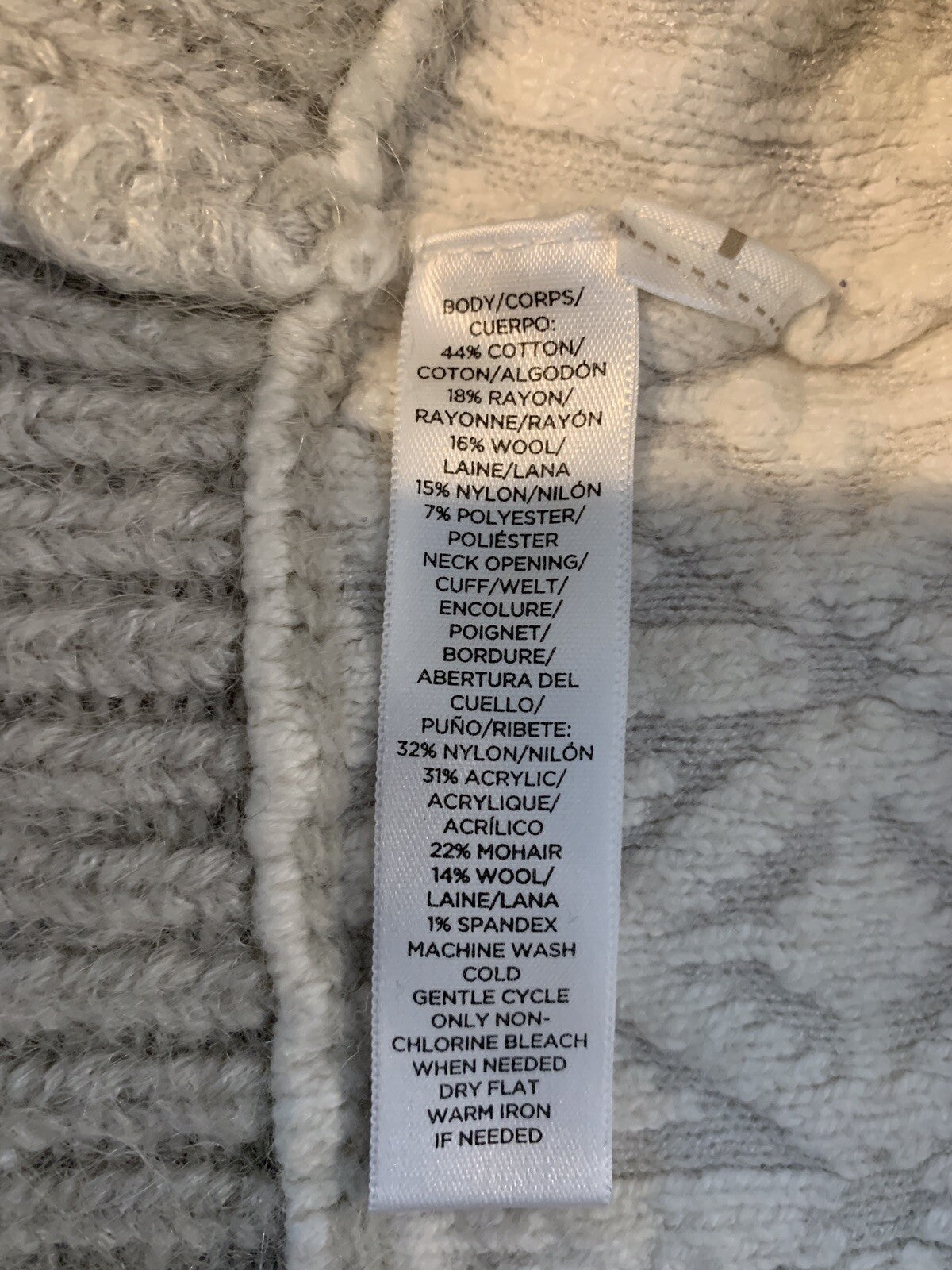 LOFT Winter White & Grey Cotton blend Sweater5