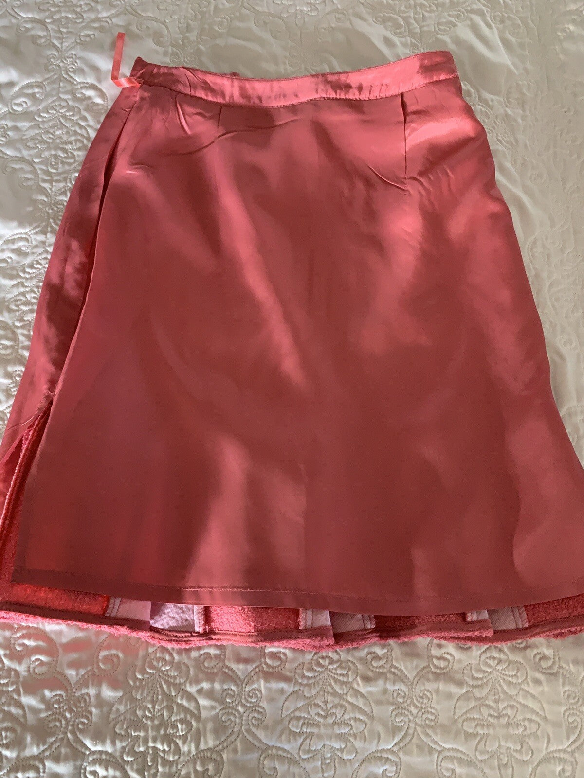 INC International Concepts Coral Pleated Fully Lined Skirt, Size 27