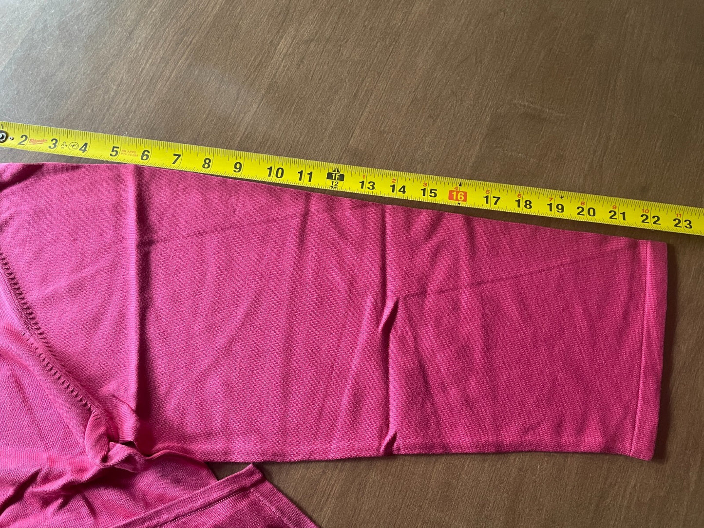 TERRY LEWIS Cascading Open Cardigan 65% Silk 45% Cotton Fuchsia, Size 3X, NEW9