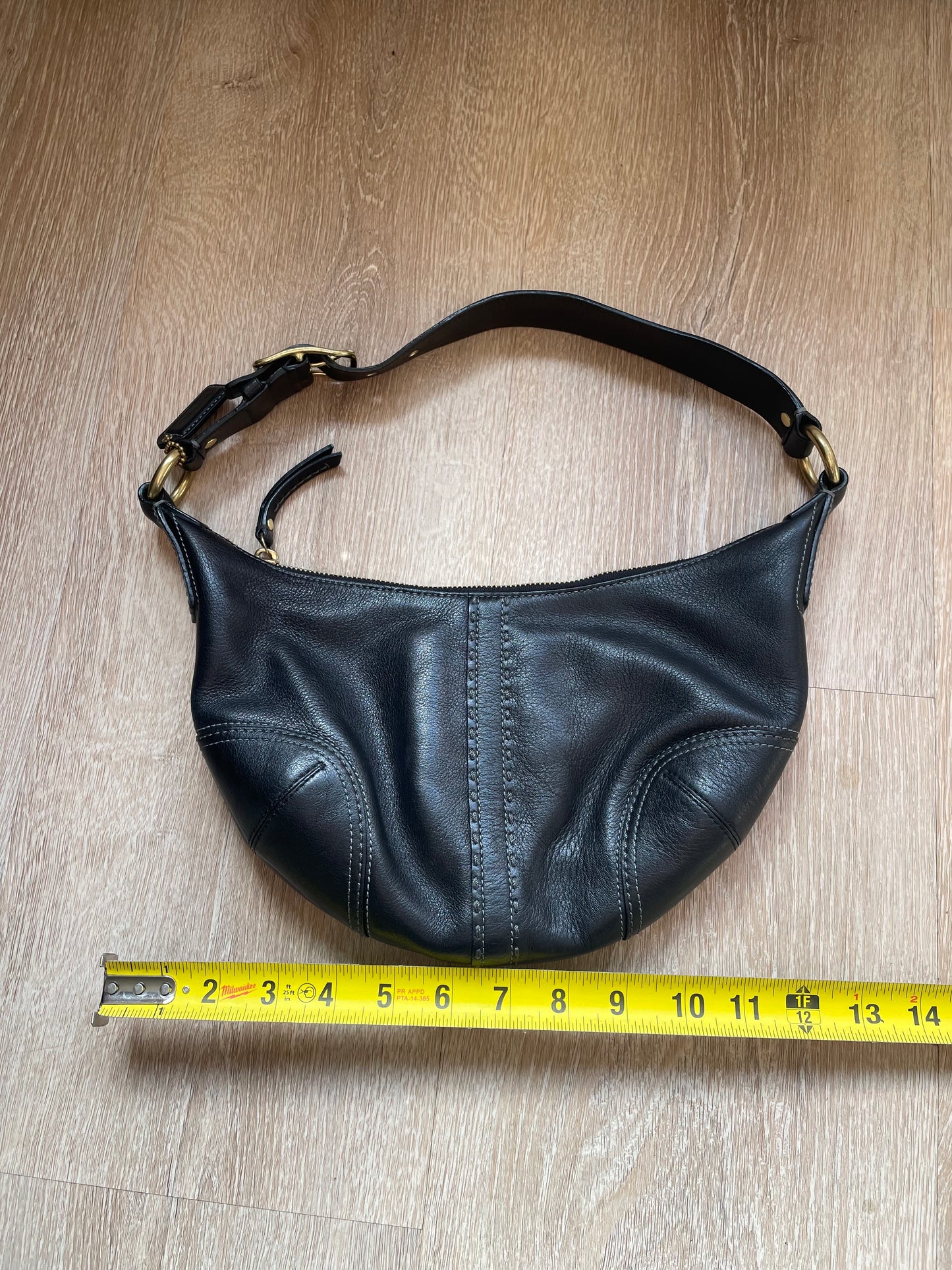 Coach Carly Black Leather Hobo Shoulder Bag | Classic Slouchy Everyday Purse