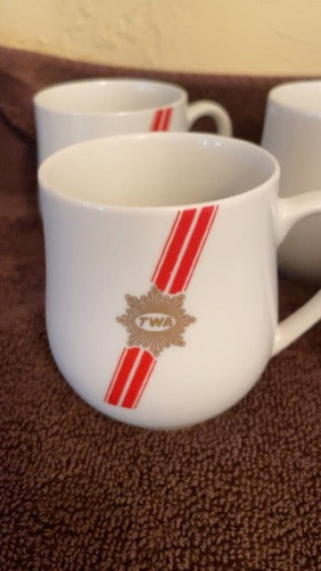 Vintage TWA Demitasse Espresso Cups Airline Collectible, 6 available