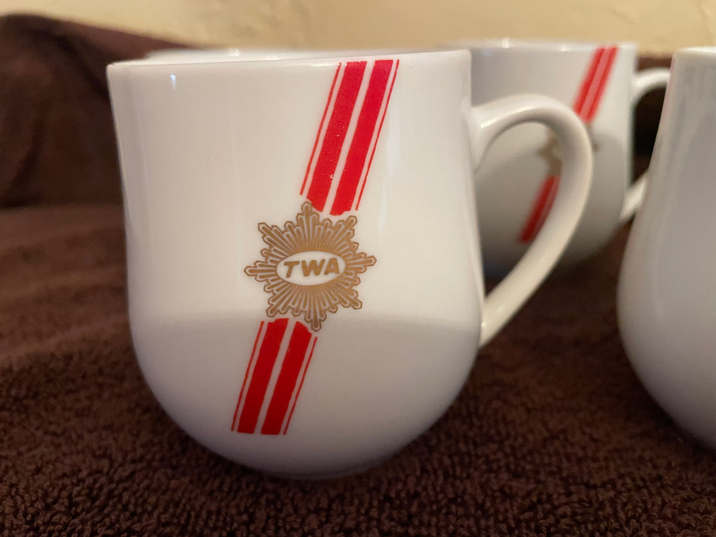 Vintage TWA Demitasse Espresso Cups Airline Collectible, 6 available