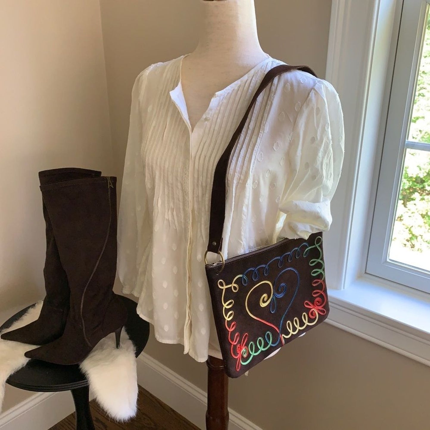 ECOTE 100% Cotton Peasant Cream Blouse2