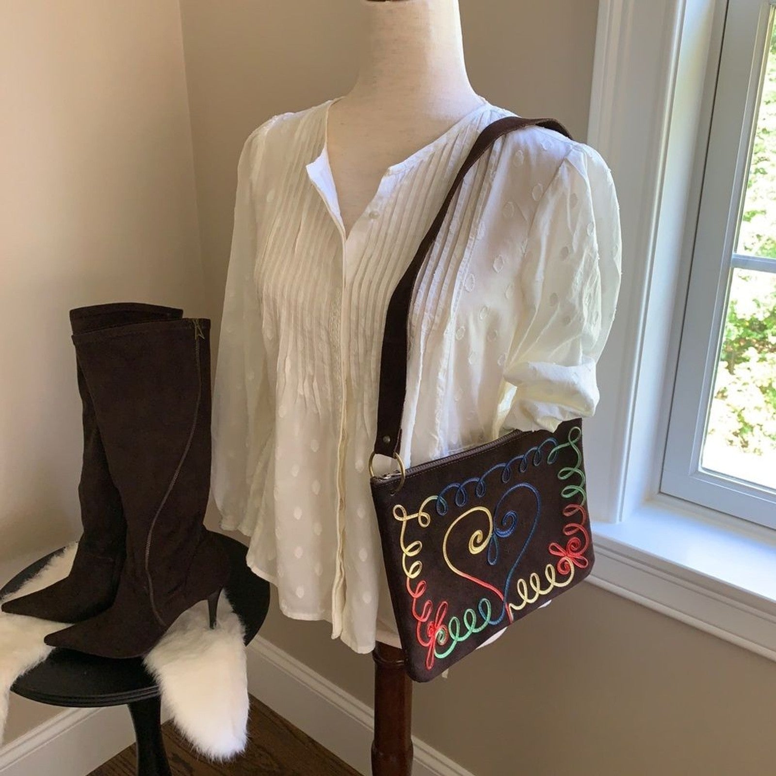ECOTE 100% Cotton Peasant Cream Blouse2