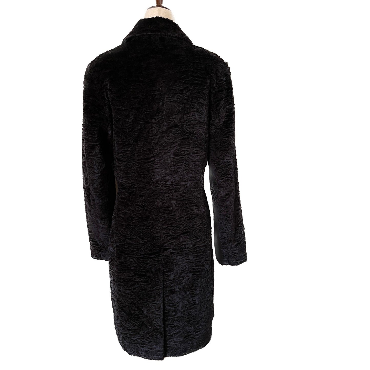 BEBE Women's Black Crushed Velvet Trench Coat, Size Small2