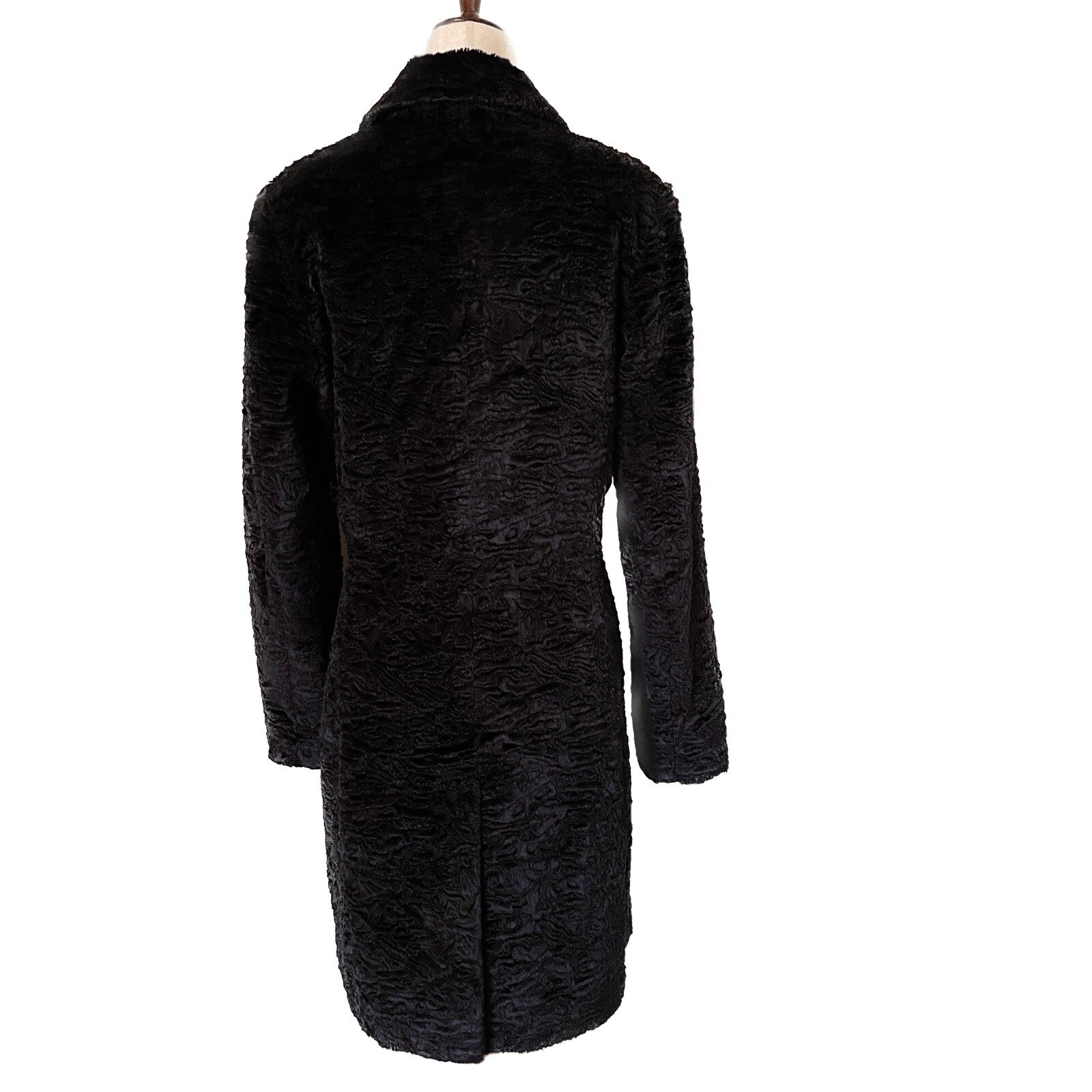 BEBE Women's Black Crushed Velvet Trench Coat, Size Small2
