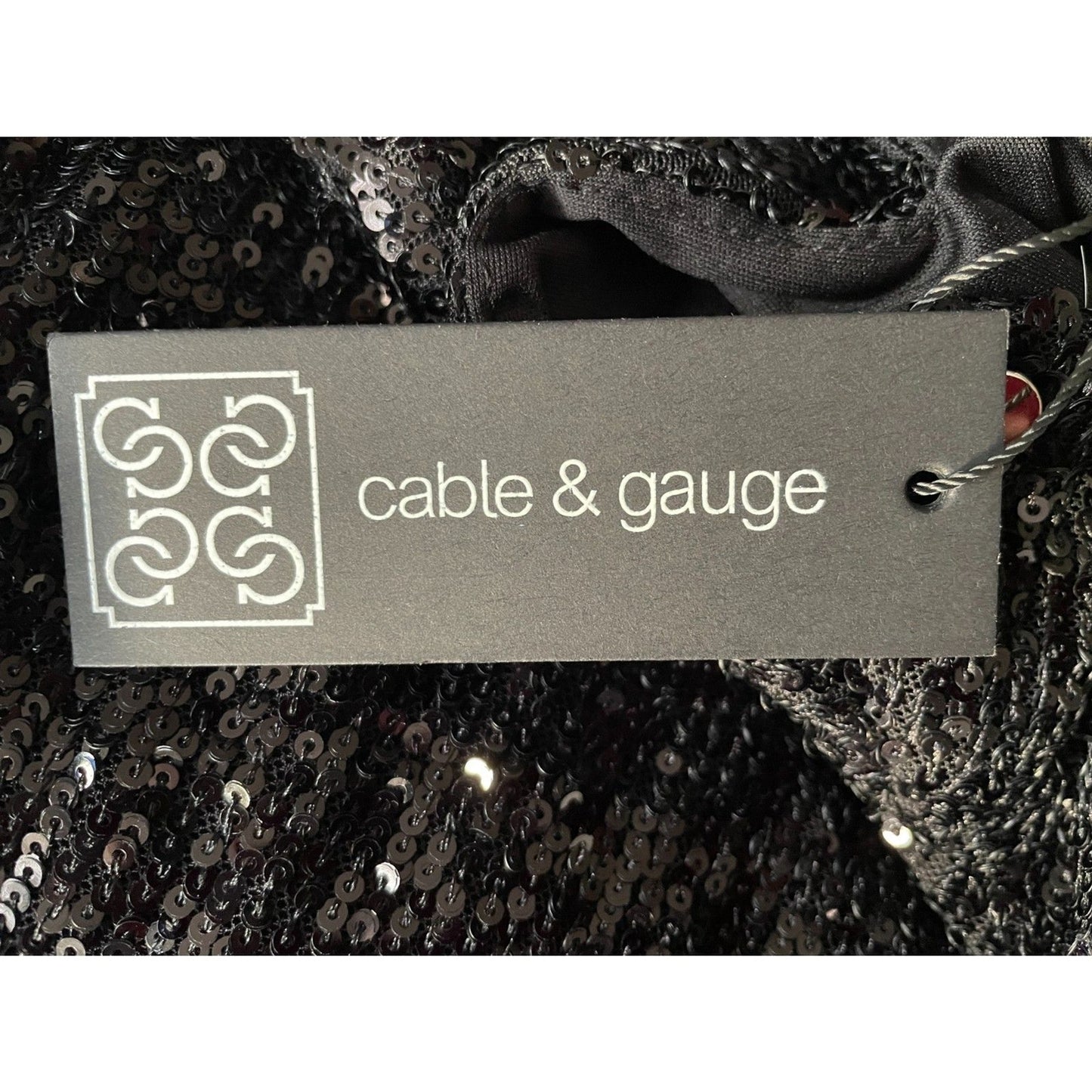 CABLE & GAUGE New Black Sequin Sleeveless Turtleneck Halter Top, Size Small6