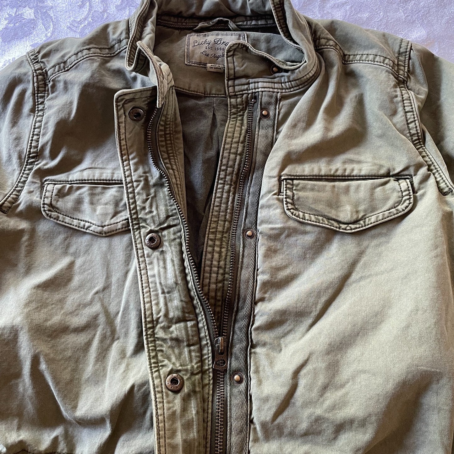 LUCKY BRAND Women's Olive Green Military Utility Jacket, Size S7