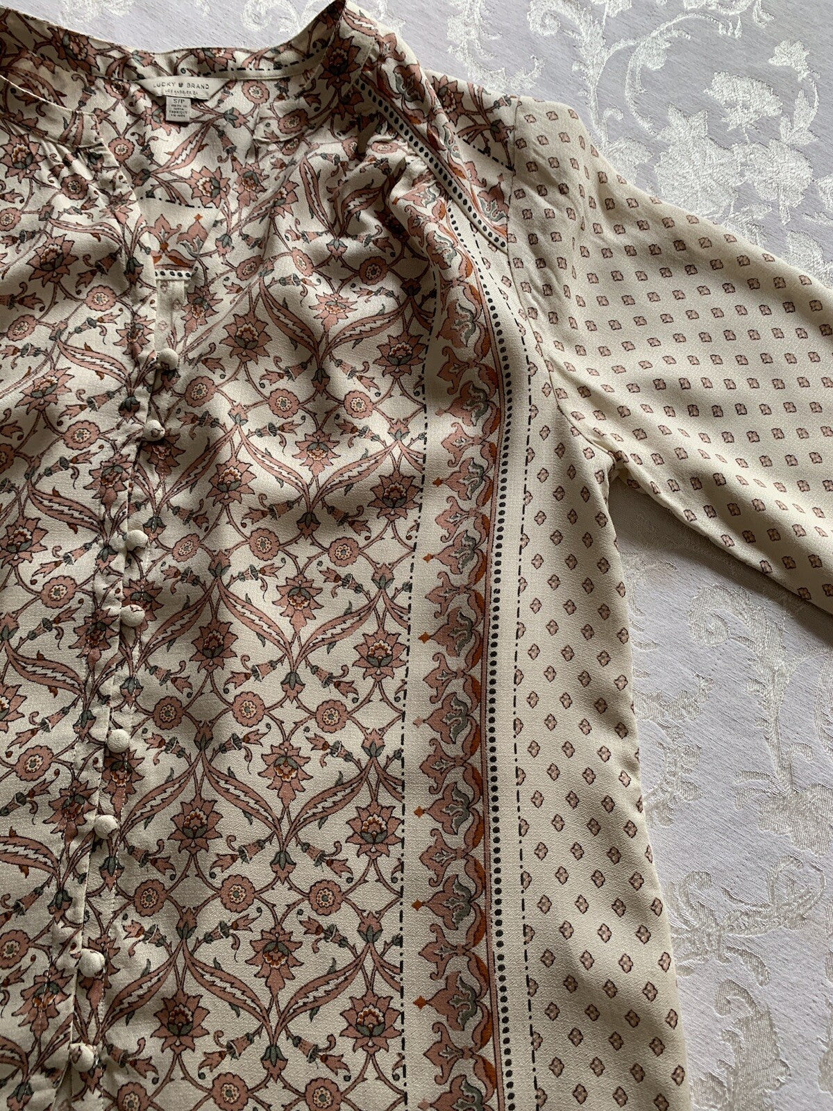 LUCKY BRAND Peasant Print Pullover Blouse10
