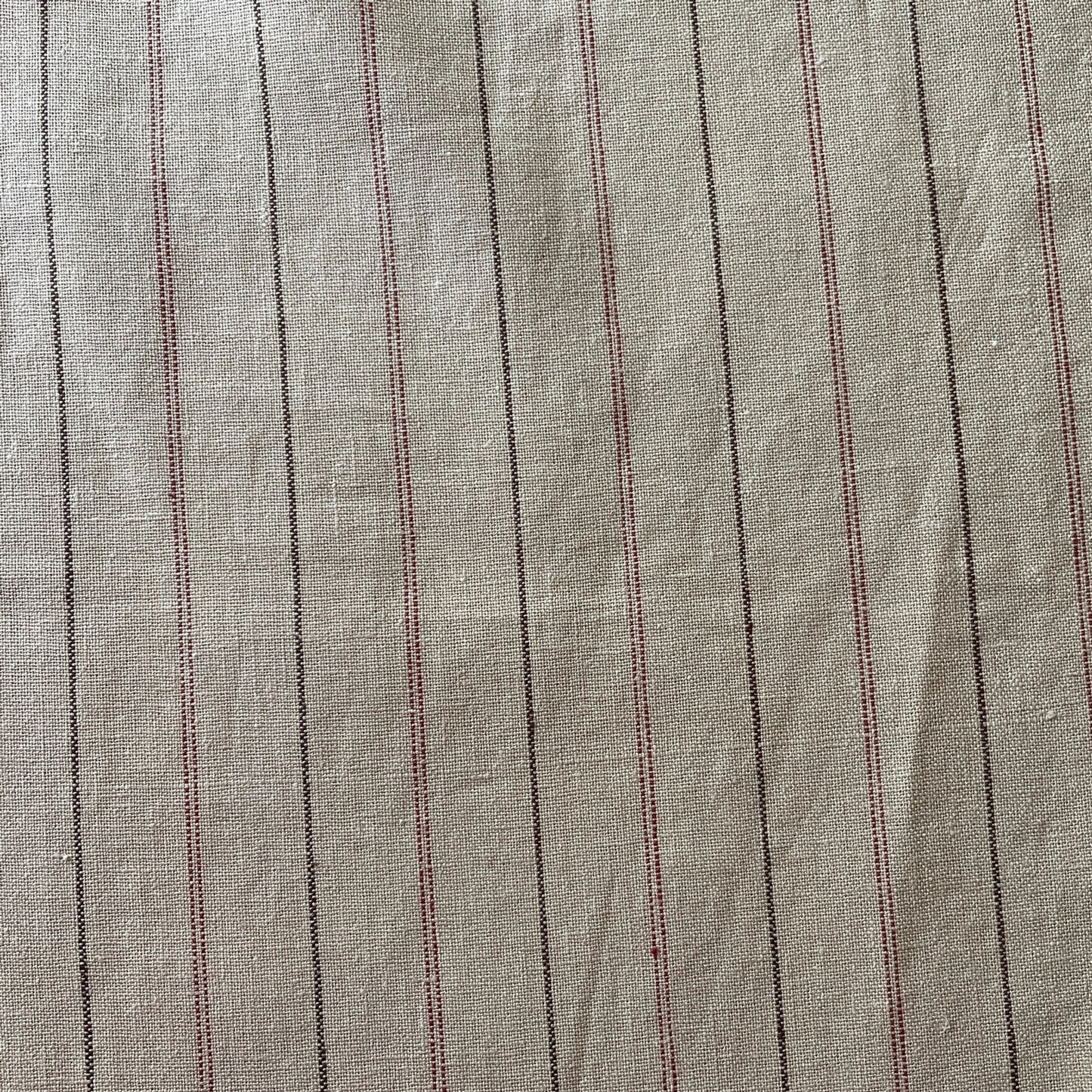 JESSICA LONDON New Beige Linen Chino Pants with Burgundy Pinstripes, Size 34W4