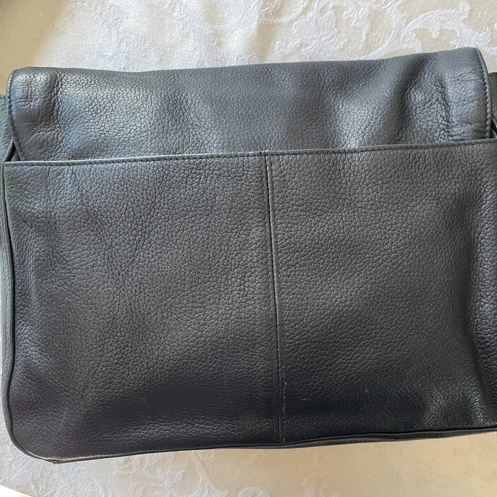 TIGNANELLO Black Genuine Leather Crossbody Bag with Flap Over 6