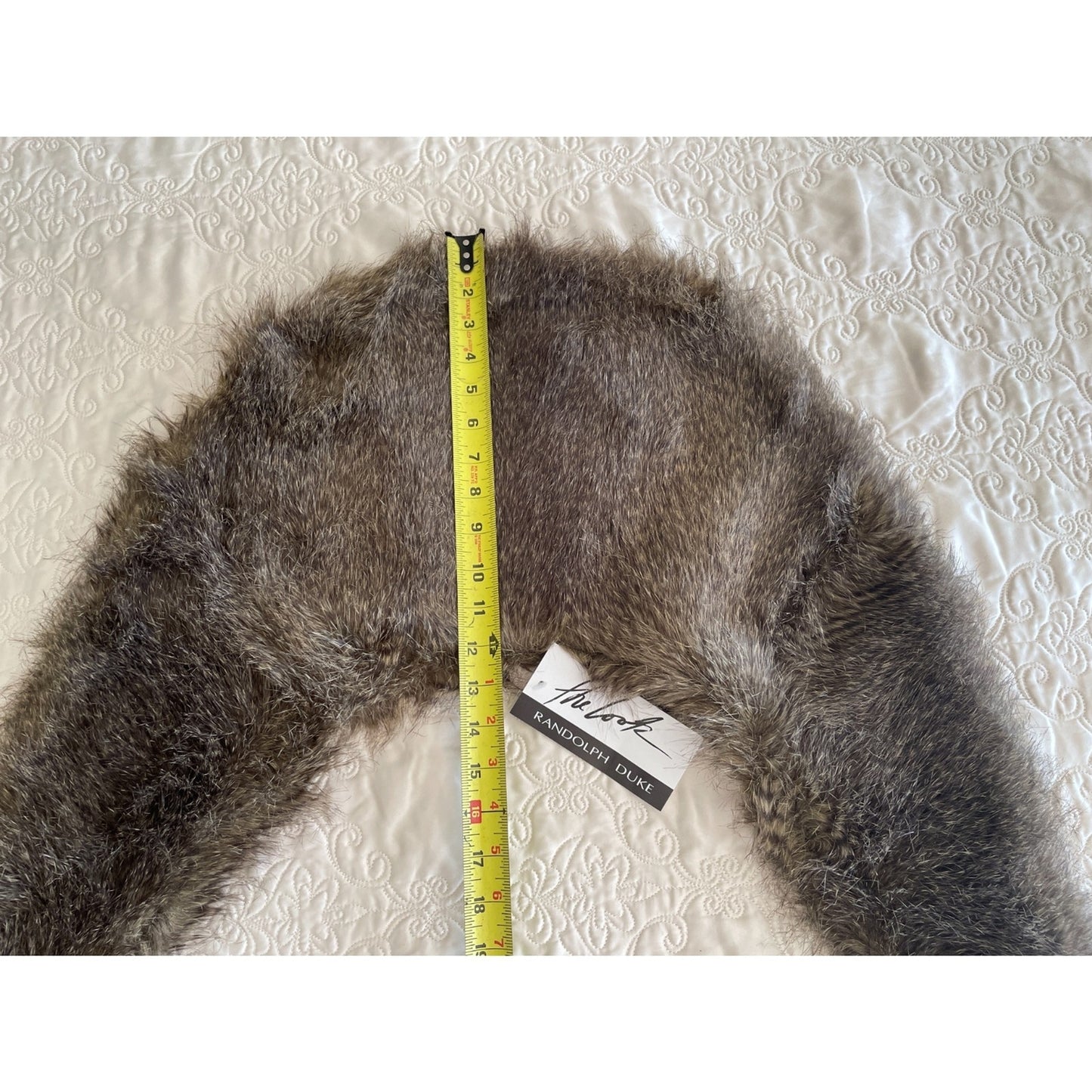 RANDOLPH DUKE Faux Fur Removable Stole Collar, Brown & Cream10