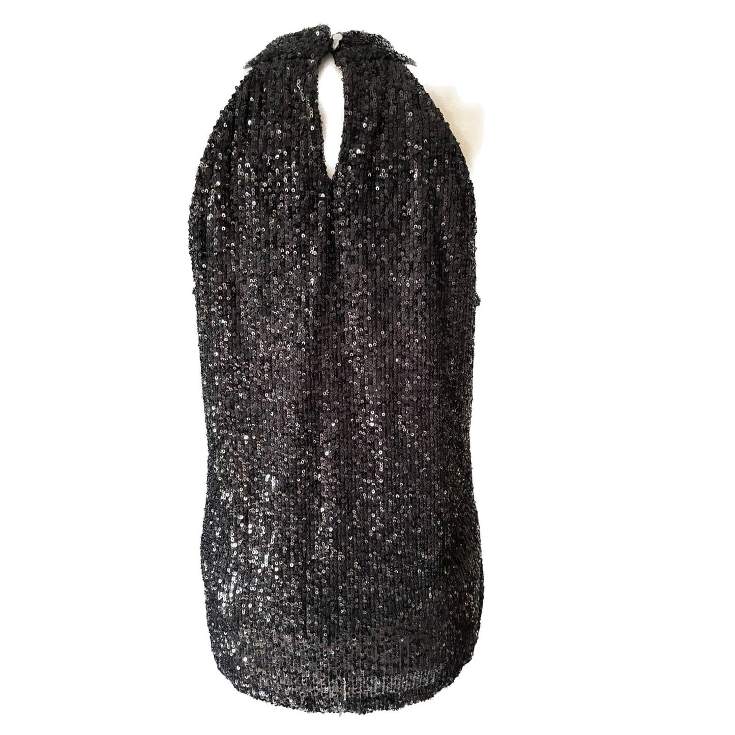 CABLE & GAUGE New Black Sequin Sleeveless Turtleneck Halter Top, Size Small2