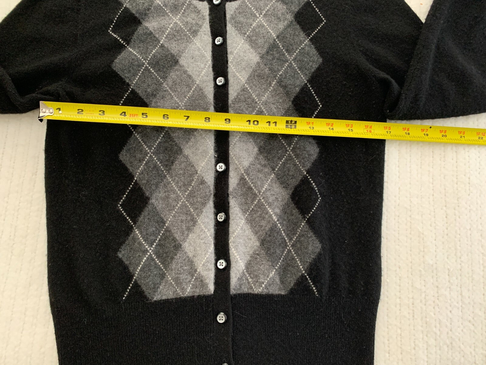 Apt. 9 100% Cashmere Argyle Cardigan Sweater, Size Medium2