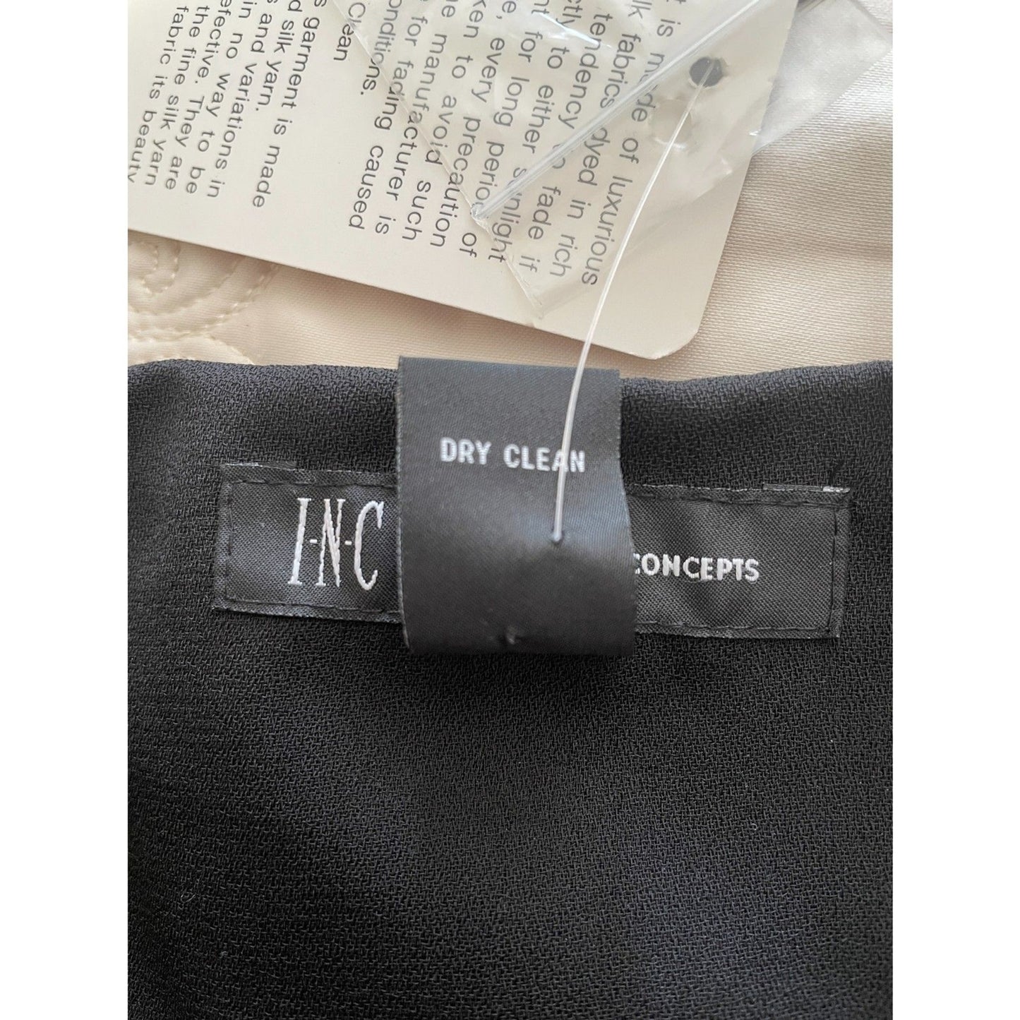 INC INTERNATIONAL CONCEPTS New 100% Silk Black Beaded Ruffle Camisole Tank, Sz 44
