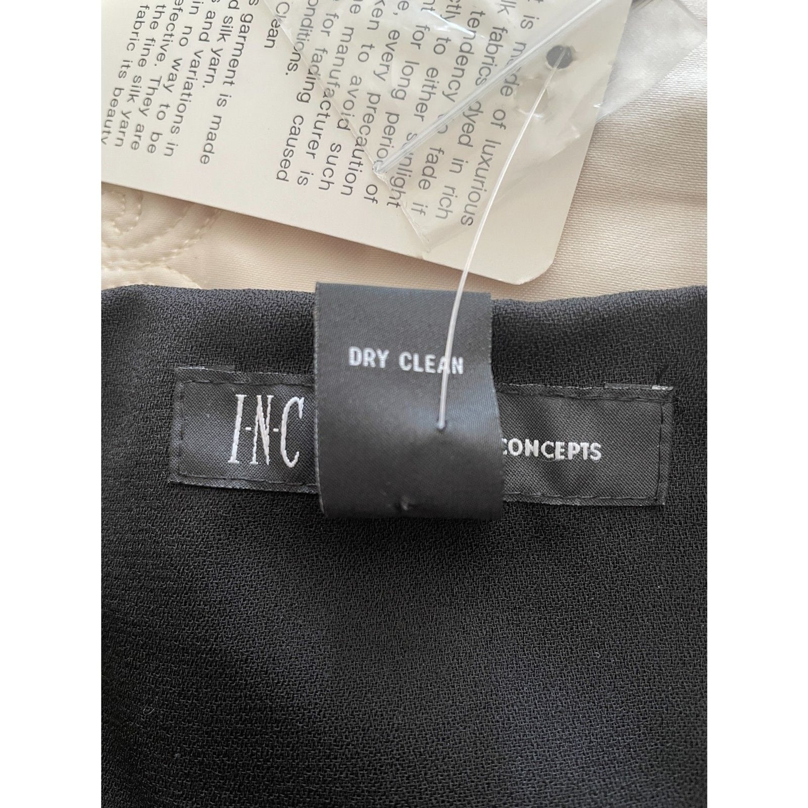 INC INTERNATIONAL CONCEPTS New 100% Silk Black Beaded Ruffle Camisole Tank, Sz 44