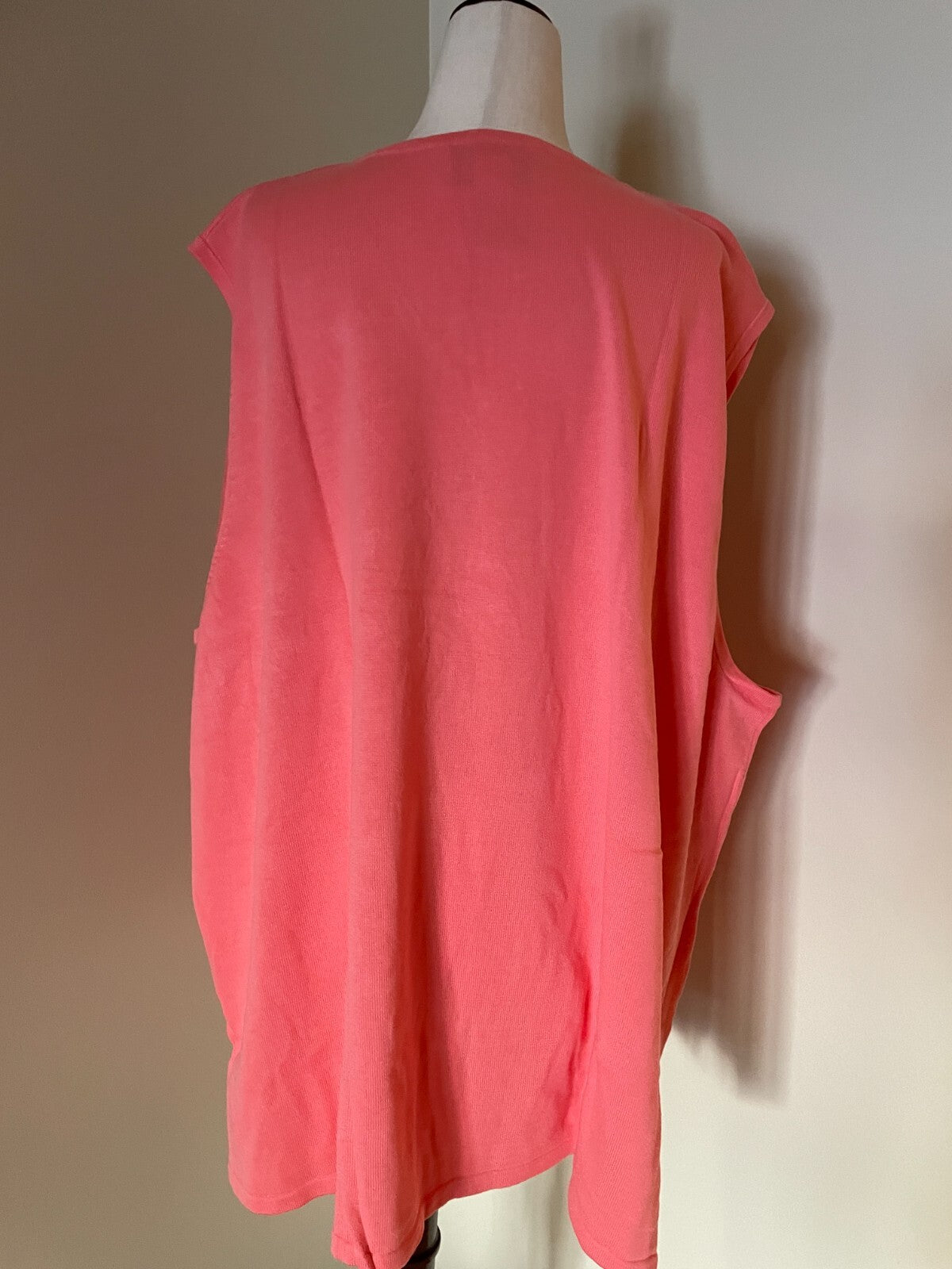 MAGGIE SWEET New 100% Cotton Embroidered Coral Palm Trees Knit Tank, Size 4X2