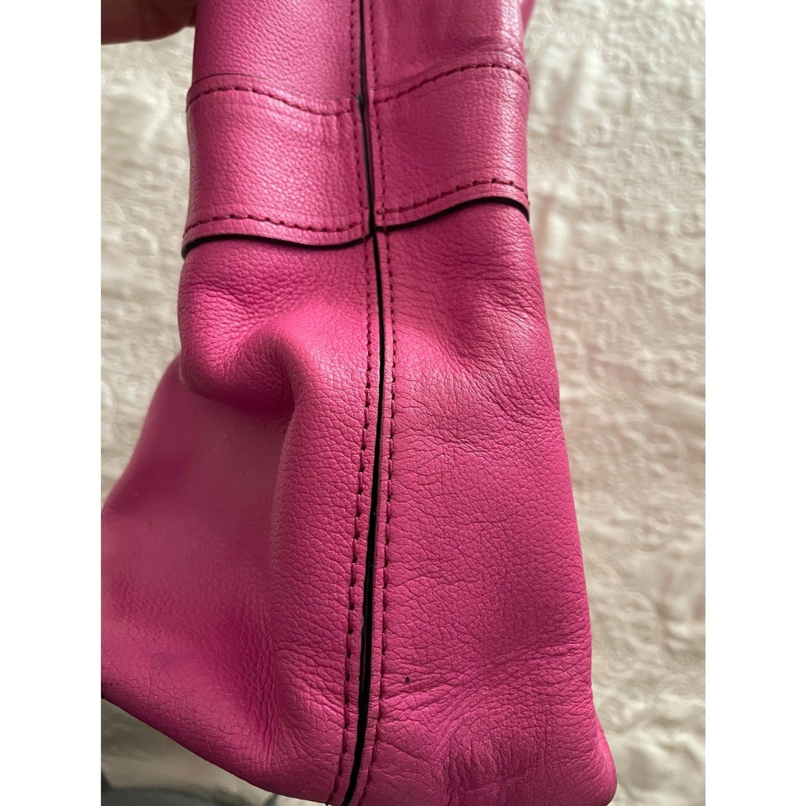 KATE SPADE New York Geniun Leather Pink Fuchsia Bow Satchel Handbag10