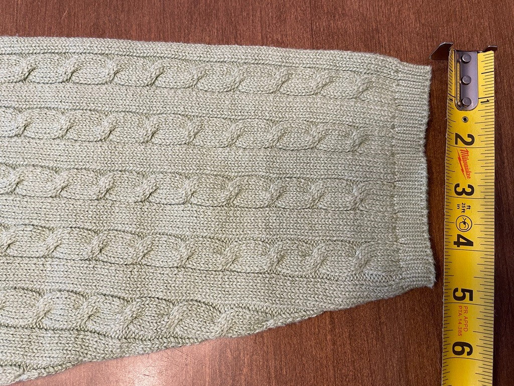 DENIM & CO New Jade Green Cable Knit cotton Cardigan Sweater, Size 3X13