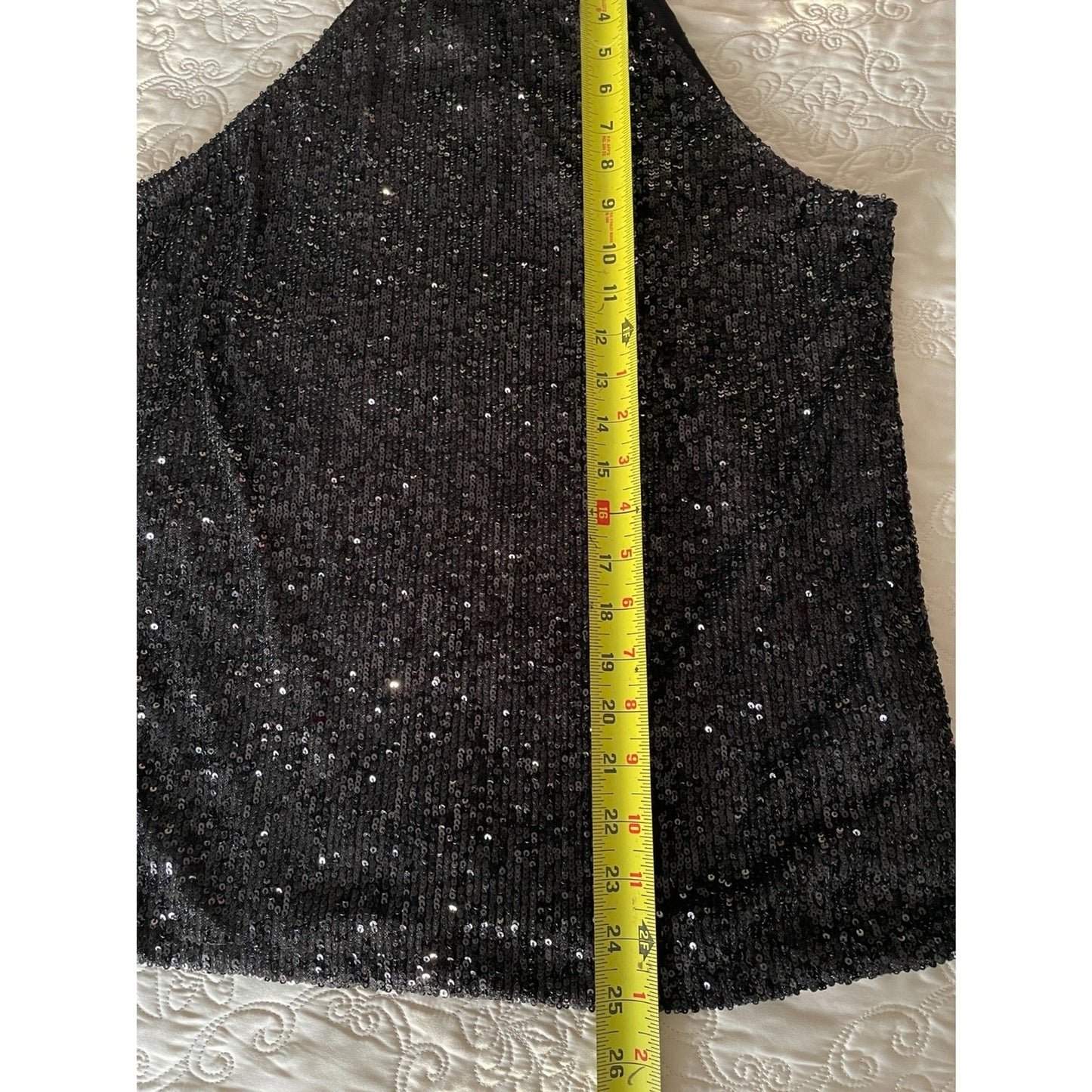 CABLE & GAUGE New Black Sequin Sleeveless Turtleneck Halter Top, Size Small11