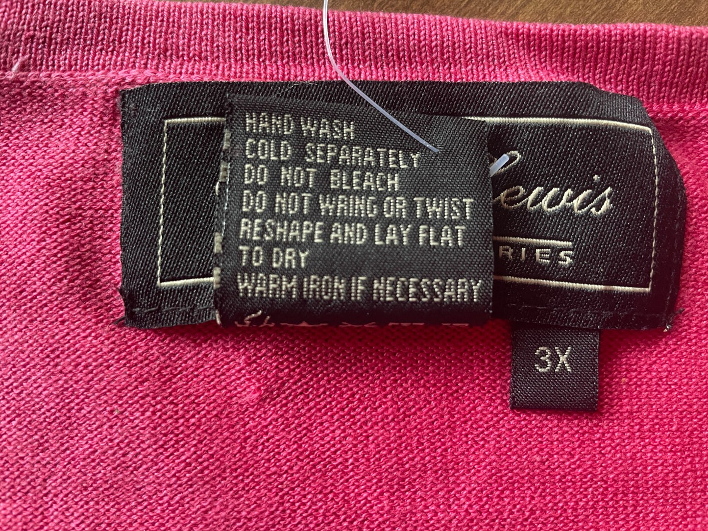TERRY LEWIS Cascading Open Cardigan 65% Silk 45% Cotton Fuchsia, Size 3X, NEW6