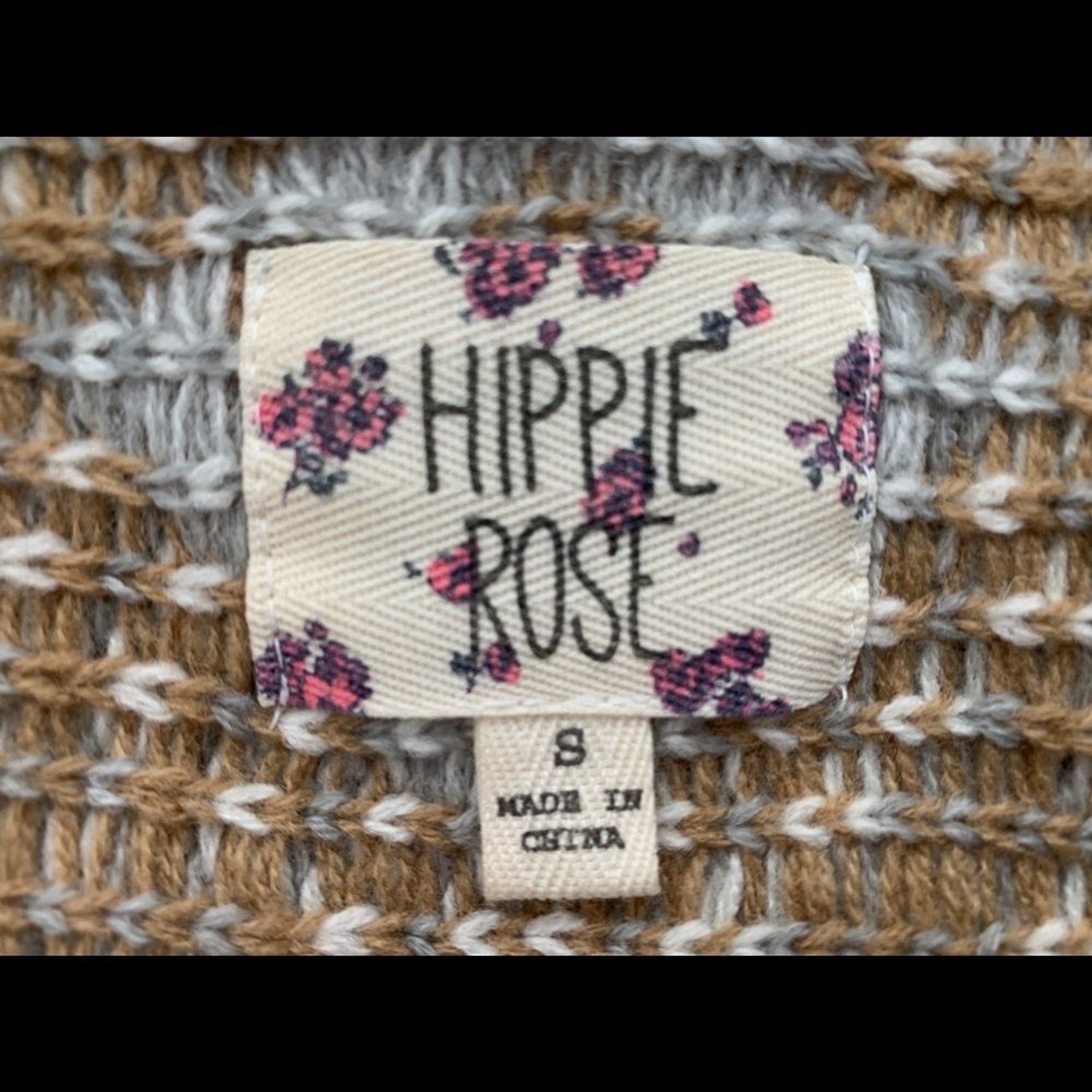 HIPPIE ROSE boho style asymmetric print sweater3