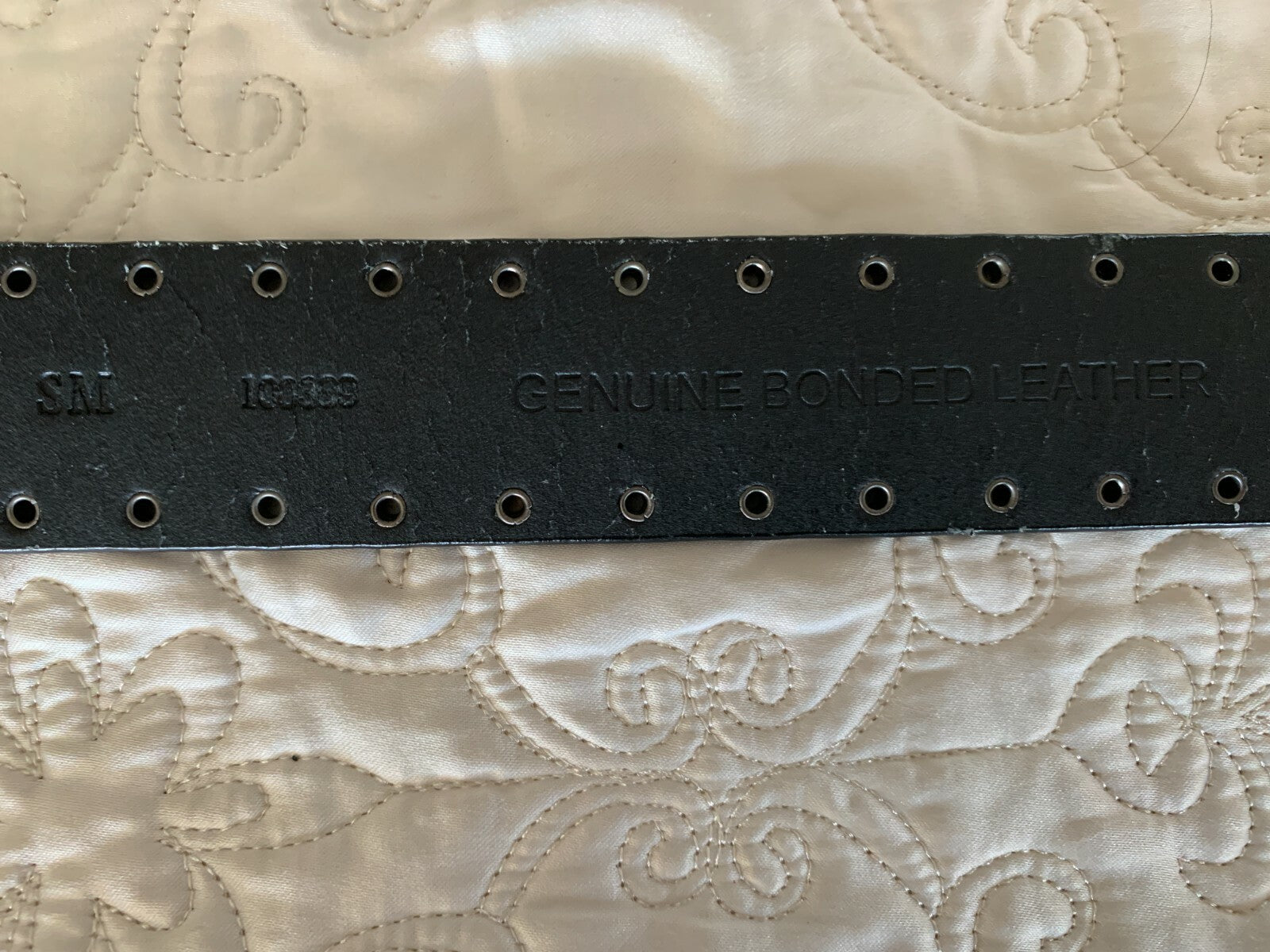 Blue Stone Buckle Black Leather Belt5