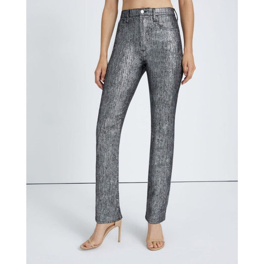 7 FOR ALL MANKIND NWT Metallic Foil Easy Slim Fit Jeans, Size 251