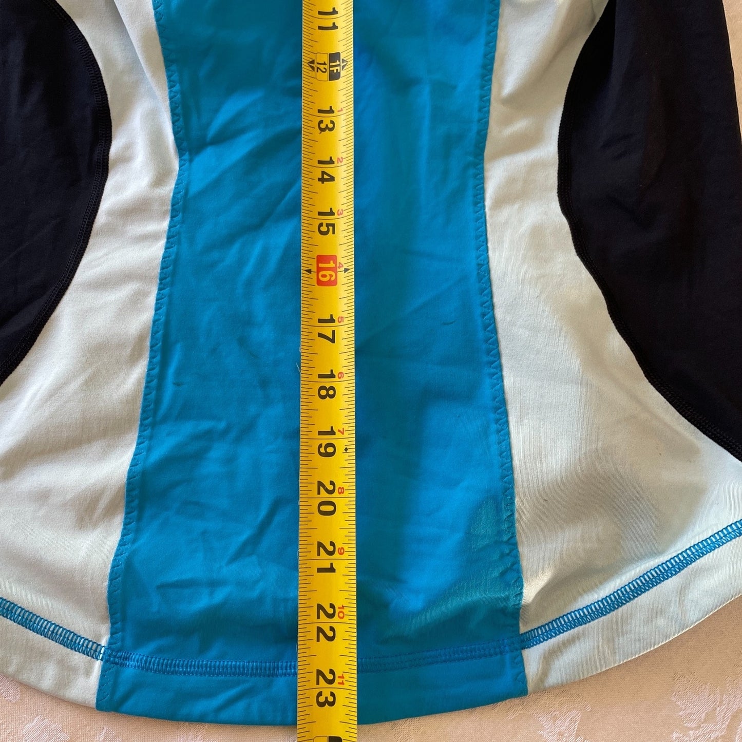 LULULEMON Blue, Aqua, Black Cardio Kick Racerback Tank Top, Size 126