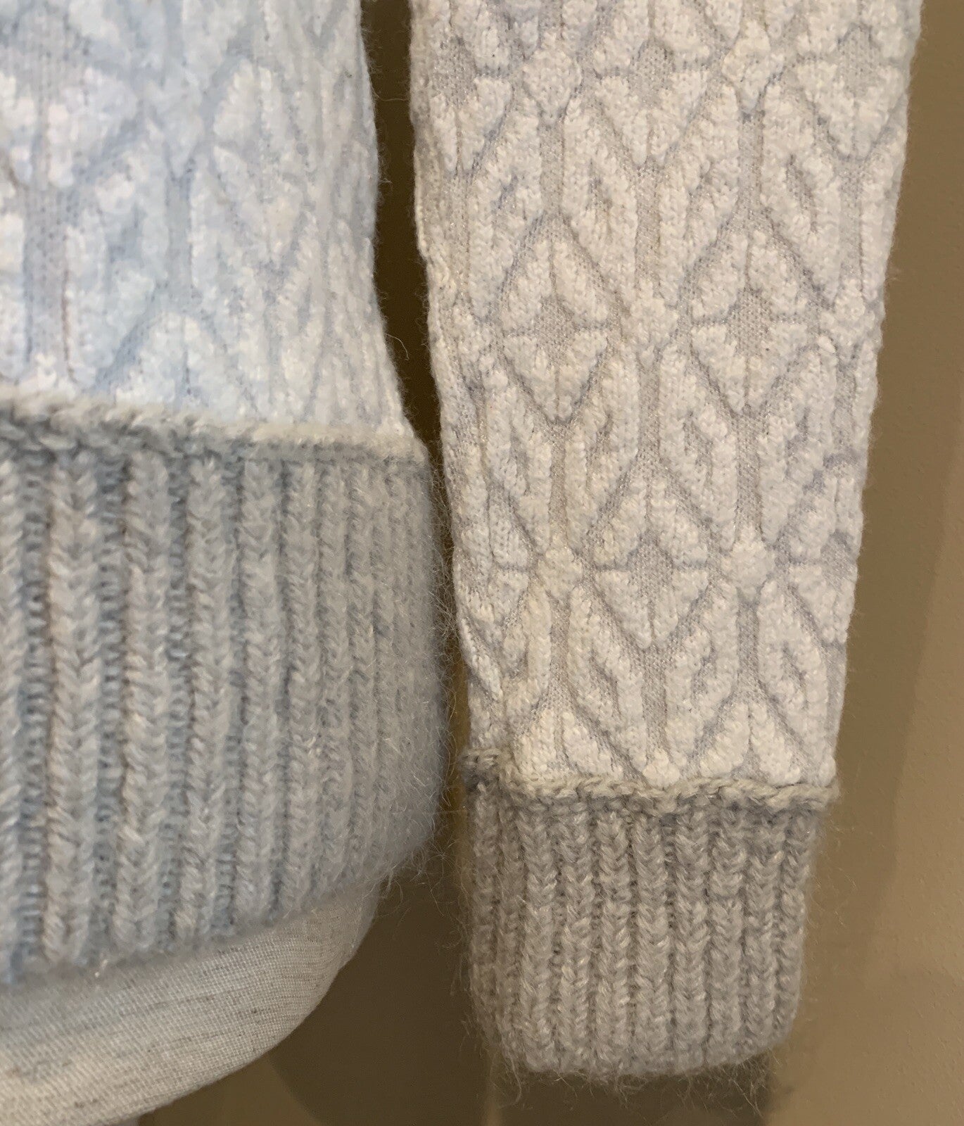 LOFT Winter White & Grey Cotton blend Sweater3