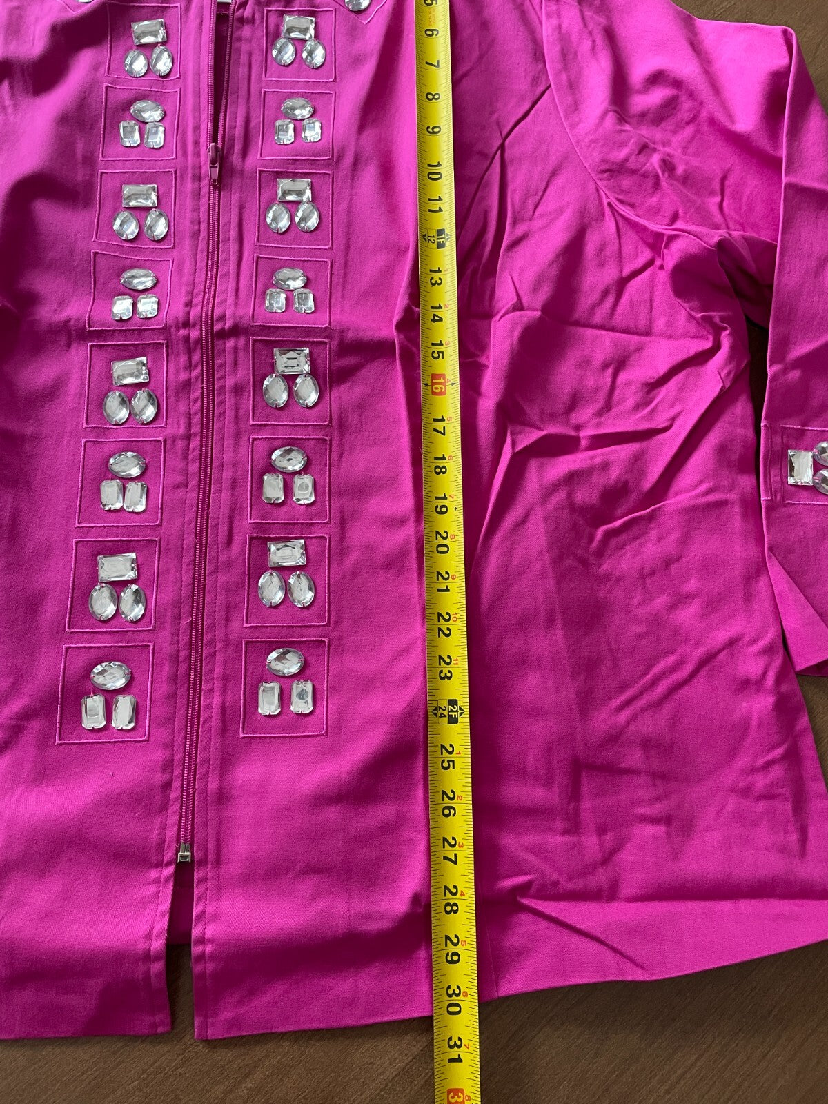 MAGGIE SWEET New Women's Pink Cotton Jacket with Jewels, Size 4X8