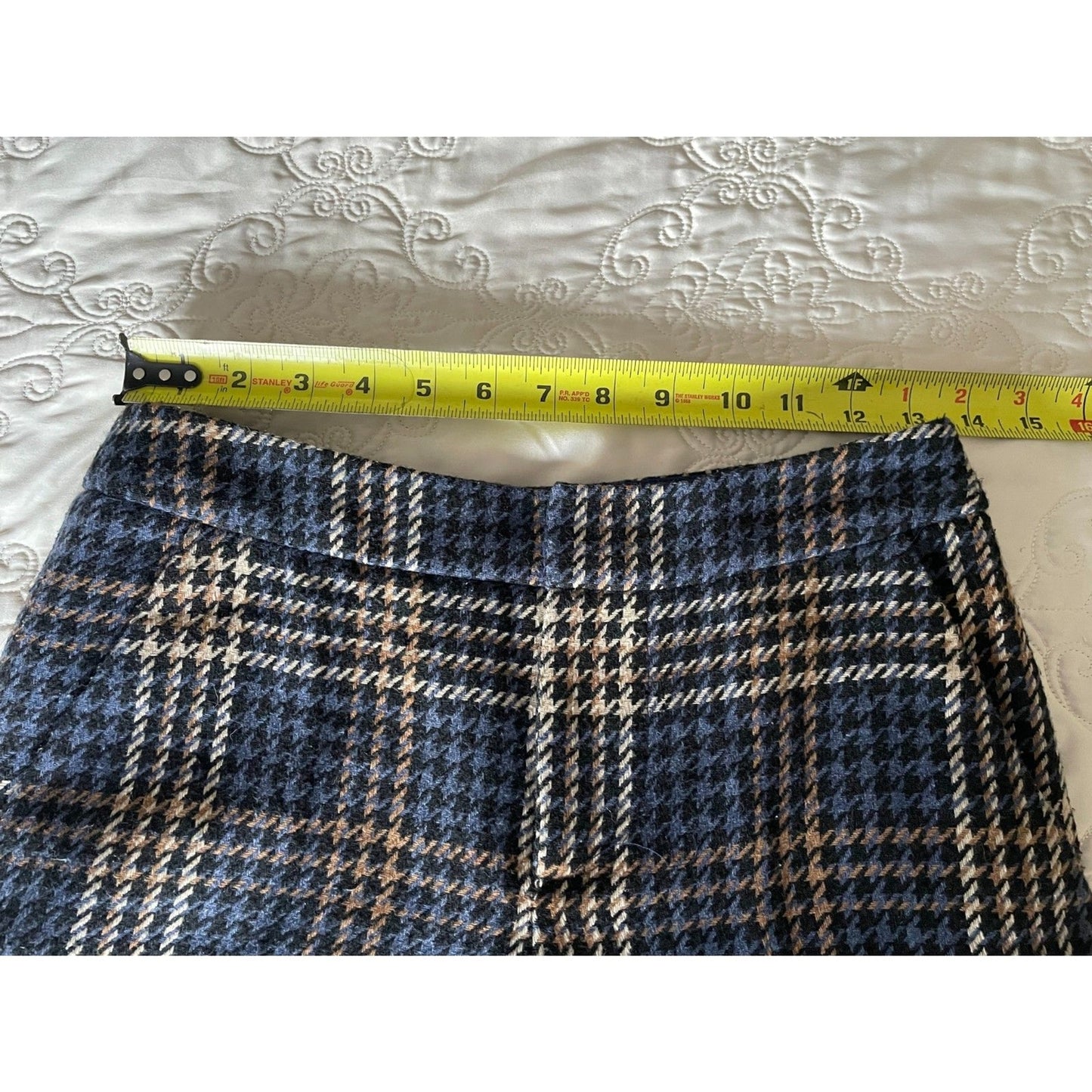 BOSTON PROPER NWOT Navy Multi Plaid Trouser Pants, Size 213