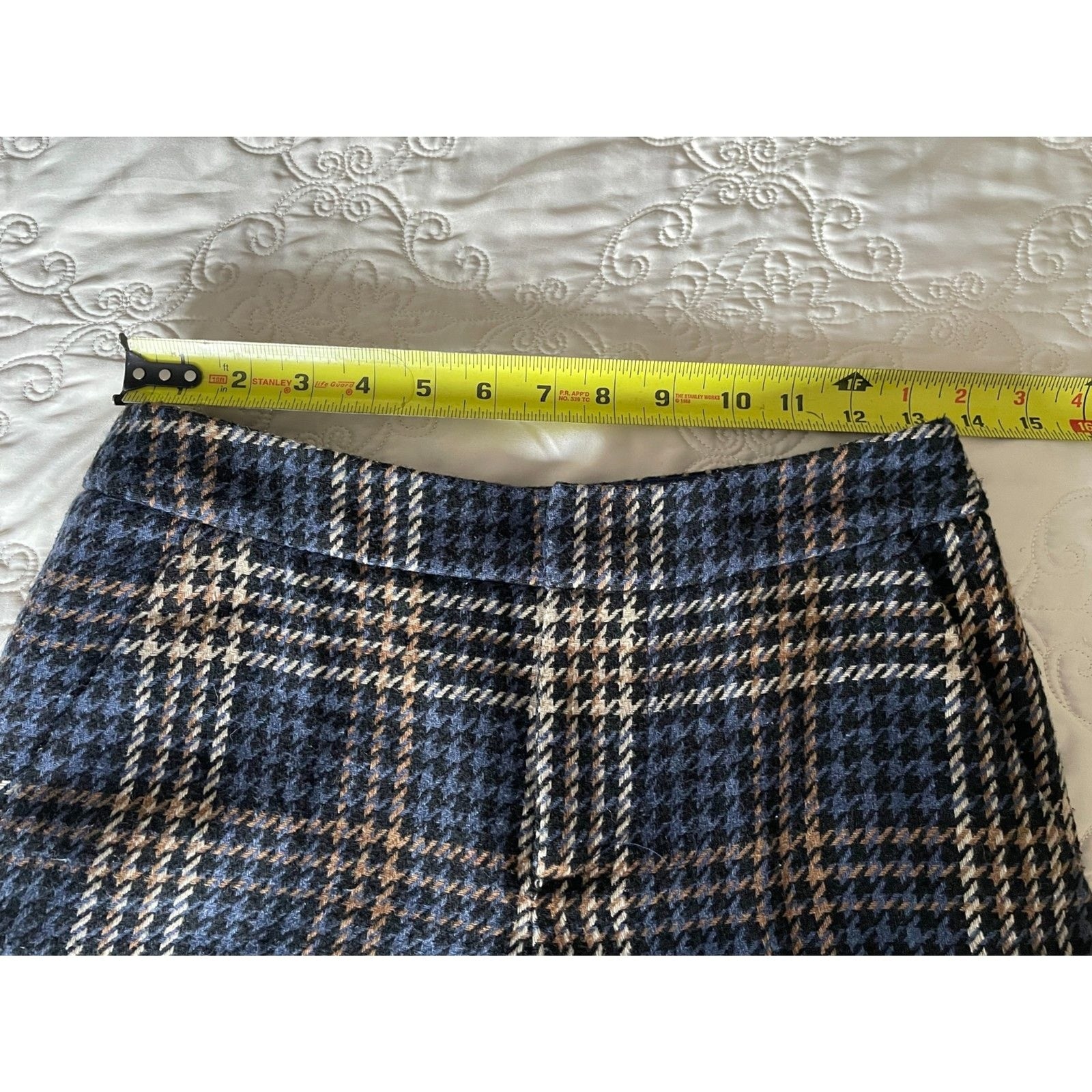BOSTON PROPER NWOT Navy Multi Plaid Trouser Pants, Size 213