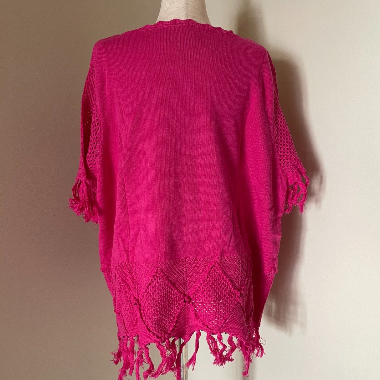 ANTTHONY MARK HANKINS ORIGINAL New % Cotton Crochet Fuchsia Sweater, Size 3X2