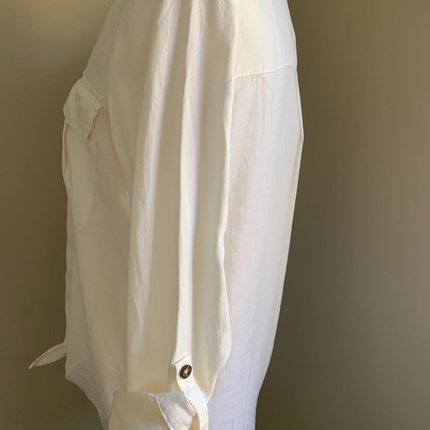 ONLY Cloud Dancer Cream Long Sleeve Top, Sz 36 Medium3