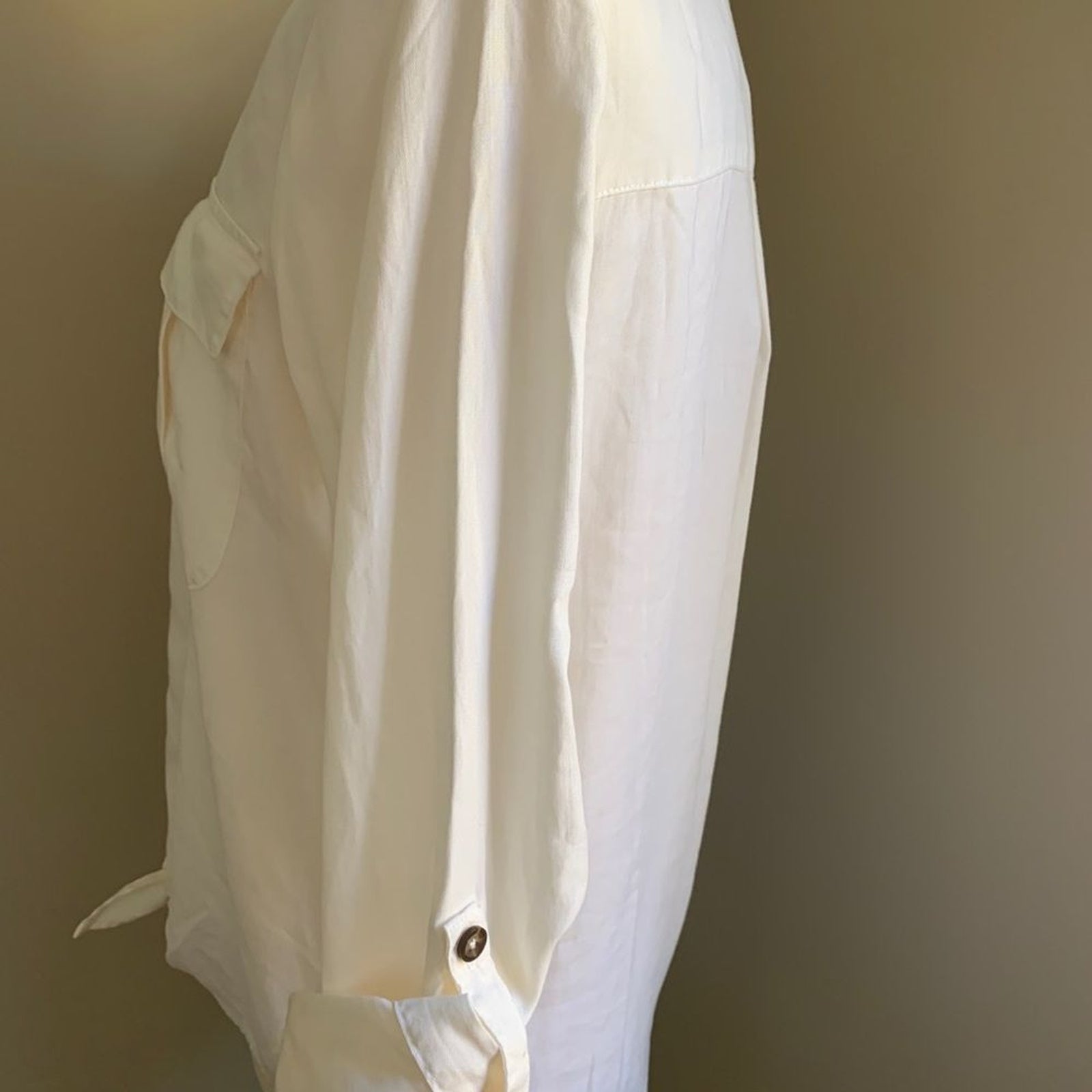 ONLY Cloud Dancer Cream Long Sleeve Top, Sz 36 Medium3