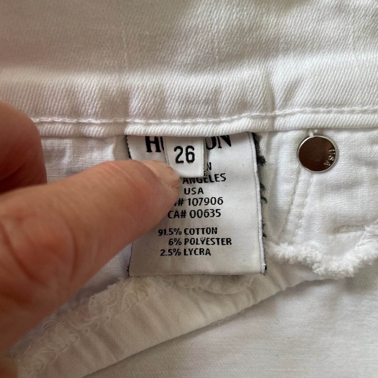 HUDSON Women's Barbara High Waist White Super Skinny Jeans, Size 266