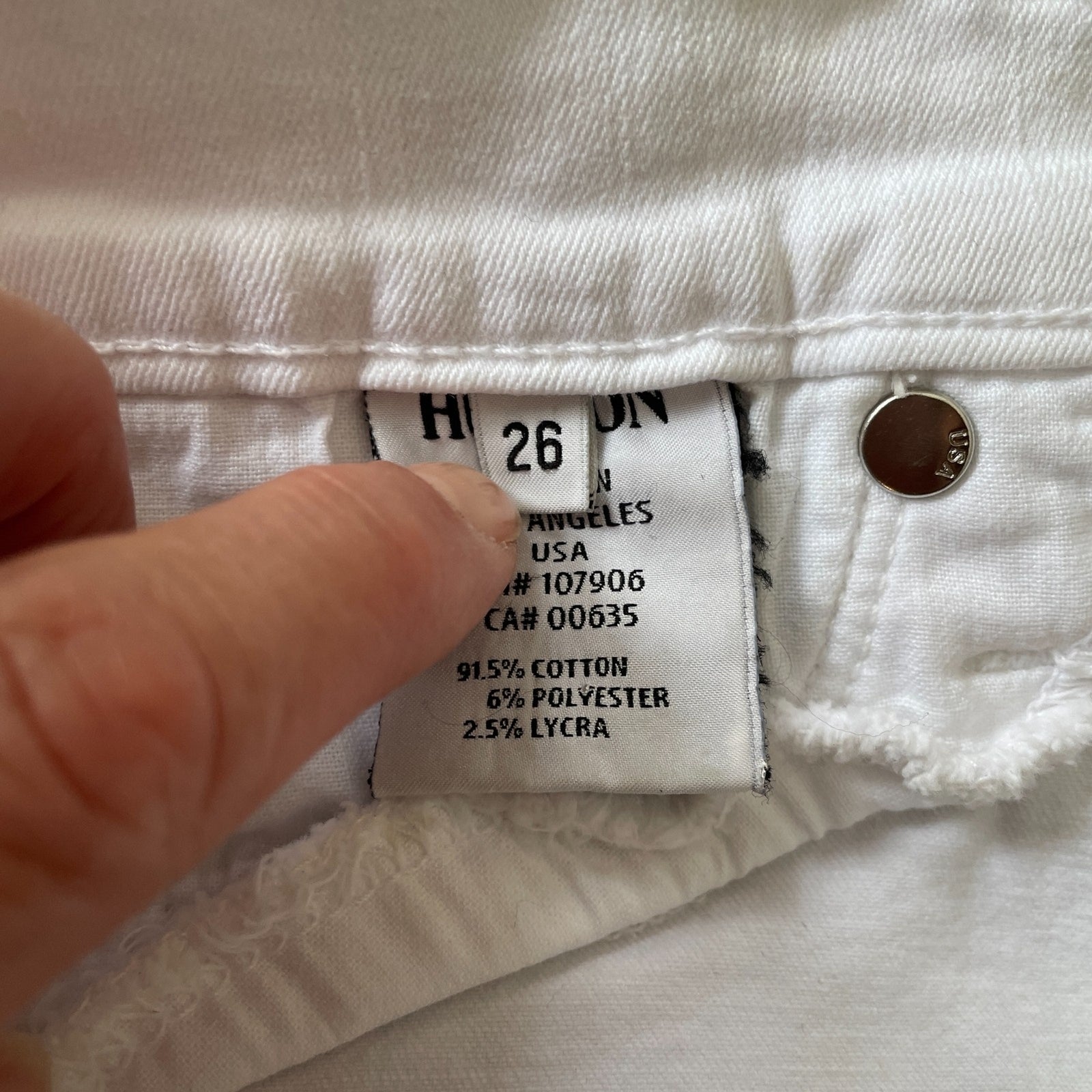 HUDSON Women's Barbara High Waist White Super Skinny Jeans, Size 266