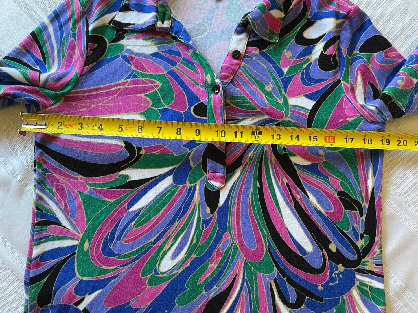 EVAN PICONE 100% Cotton Abstract Shirt, Size Large4