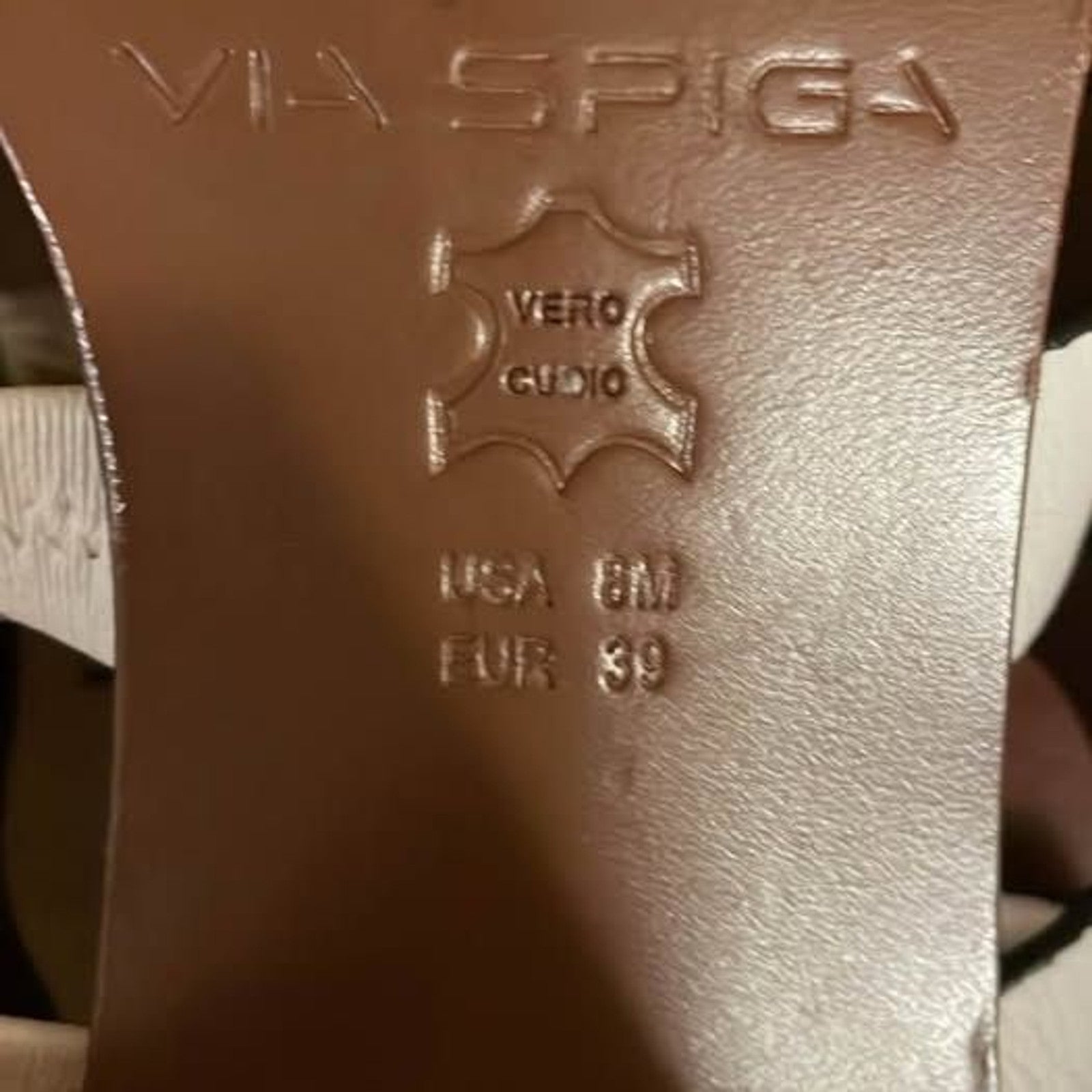 Via Spiga winter white leather open toe strap shoes, Size 84