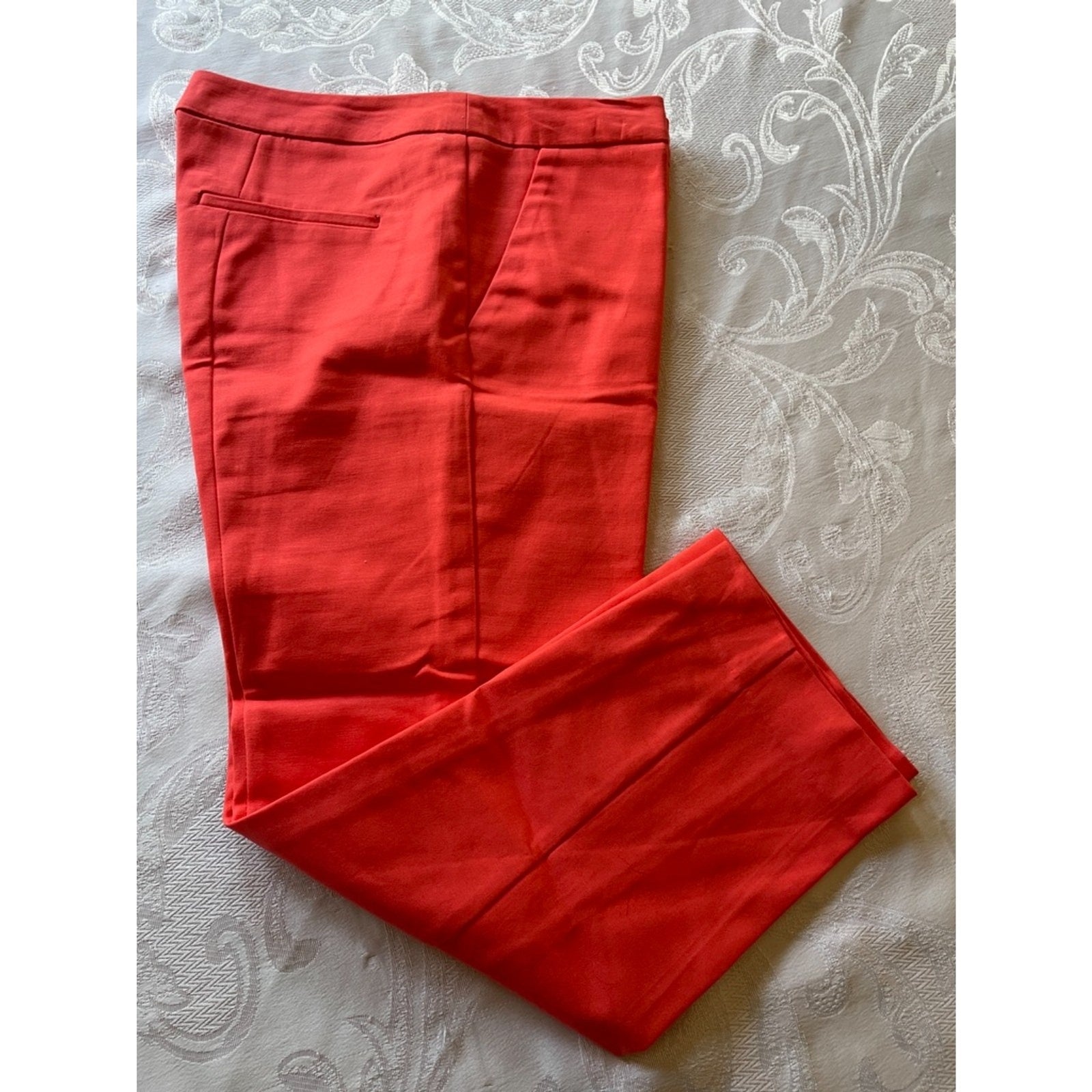 JONES NEW YORK JONES & CO Straight Leg Red Cotton Pants, Size 40