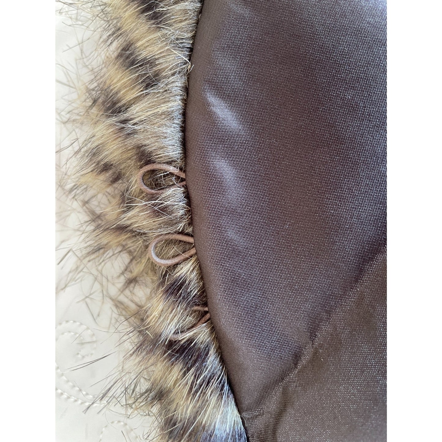 RANDOLPH DUKE Faux Fur Removable Stole Collar, Brown & Cream8