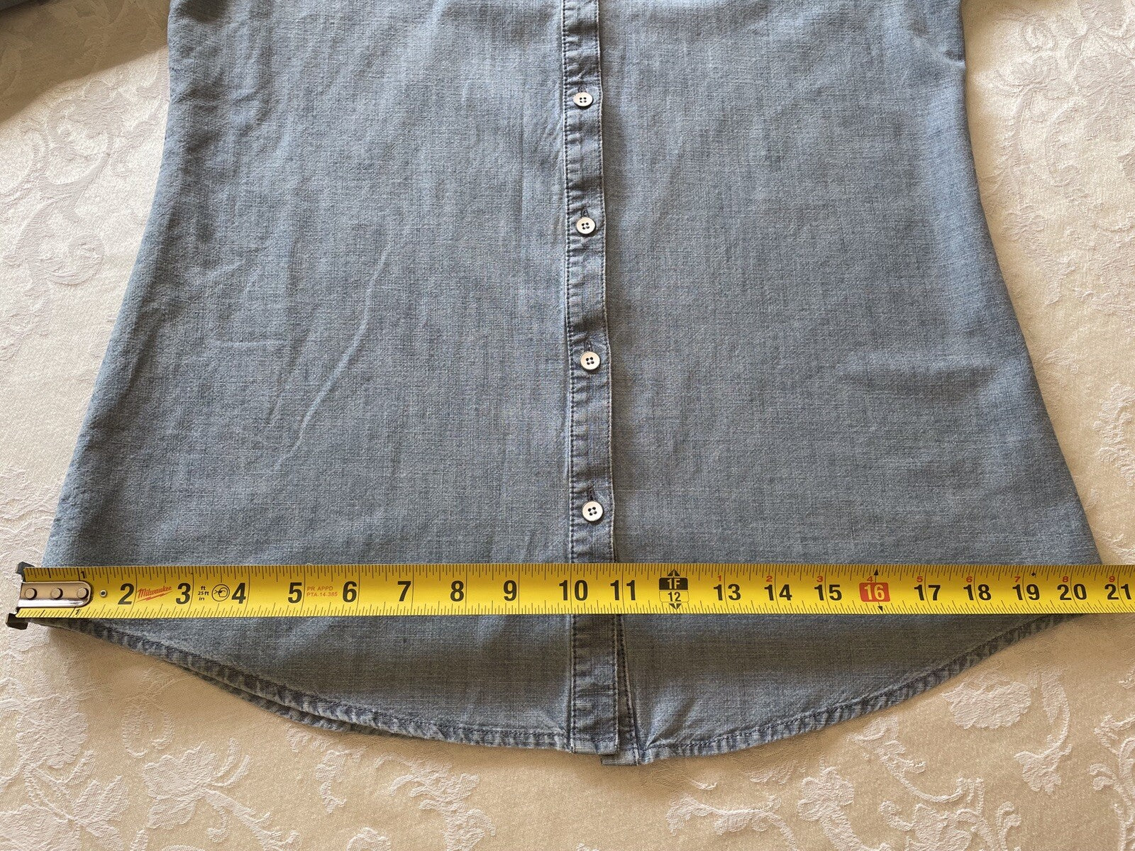 J. Jill Denim 100% Cotton Chambray Blue Button Down Shirt, XS9
