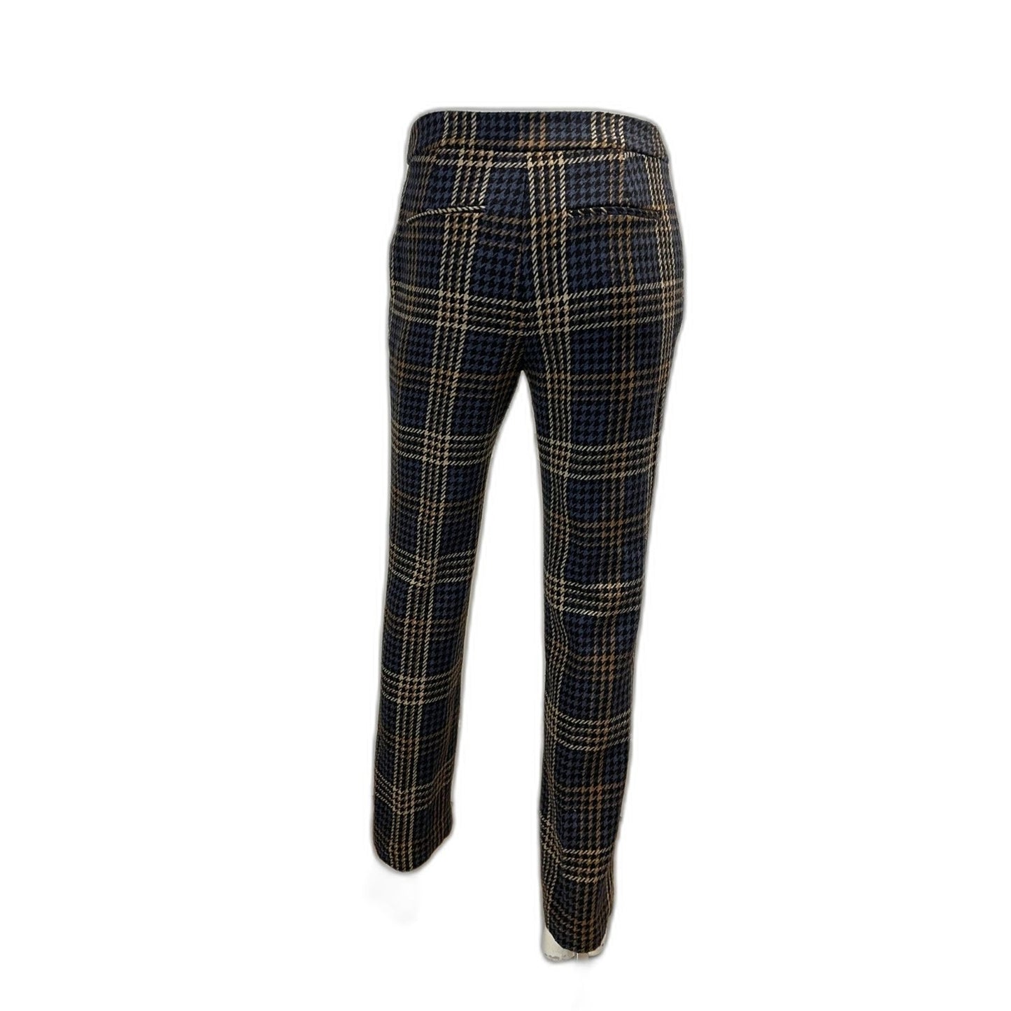 BOSTON PROPER NWOT Navy Multi Plaid Trouser Pants, Size 24