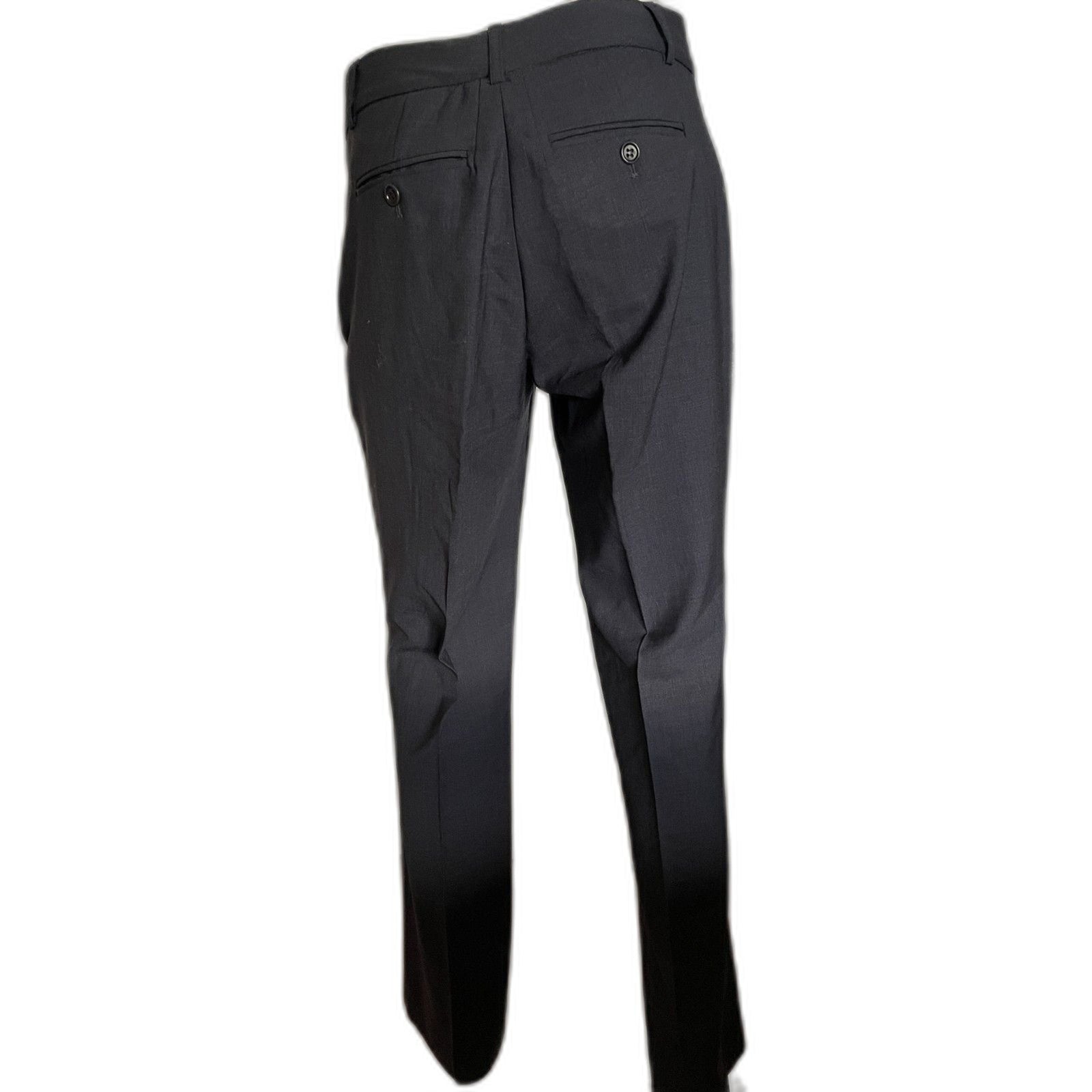 THEORY Black Wool Straight Leg Dress Pants2